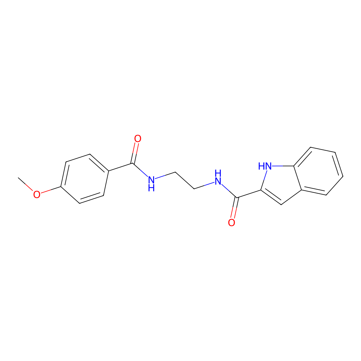 N-(2-{[(4-methoxyphenyl)carbonyl]amino}ethyl)-1H-indole-2-carboxamide molecular structure, CAS 1010884-55-5