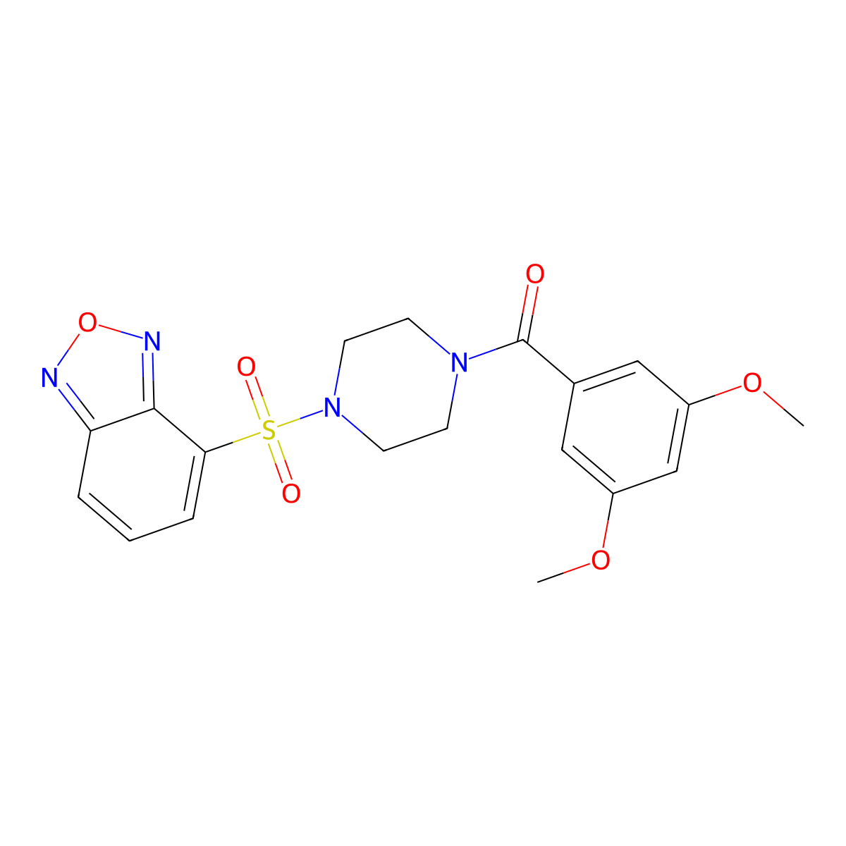 [4-(2,1,3-Benzoxadiazol-4-ylsulfonyl)piperazin-1-yl](3,5-dimethoxyphenyl)methanone molecular structure, CAS 1010884-57-7
