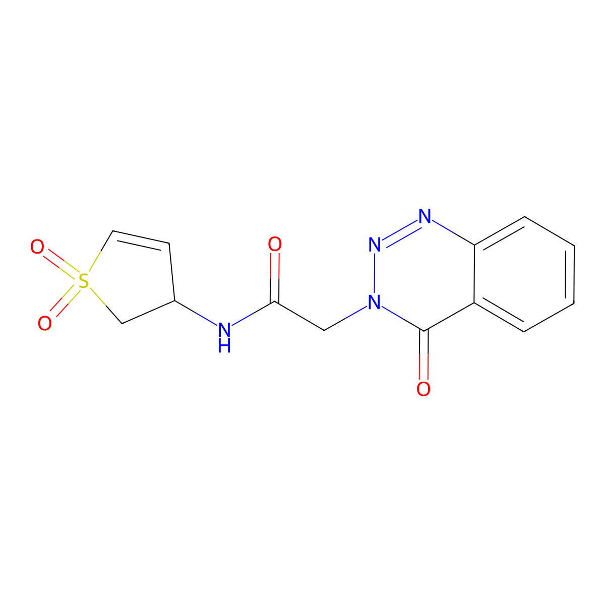 N-(1,1-dioxido-2,3-dihydrothiophen-3-yl)-2-(4-oxo-1,2,3-benzotriazin-3(4H)-yl)acetamide molecular structure, CAS 1010885-24-1