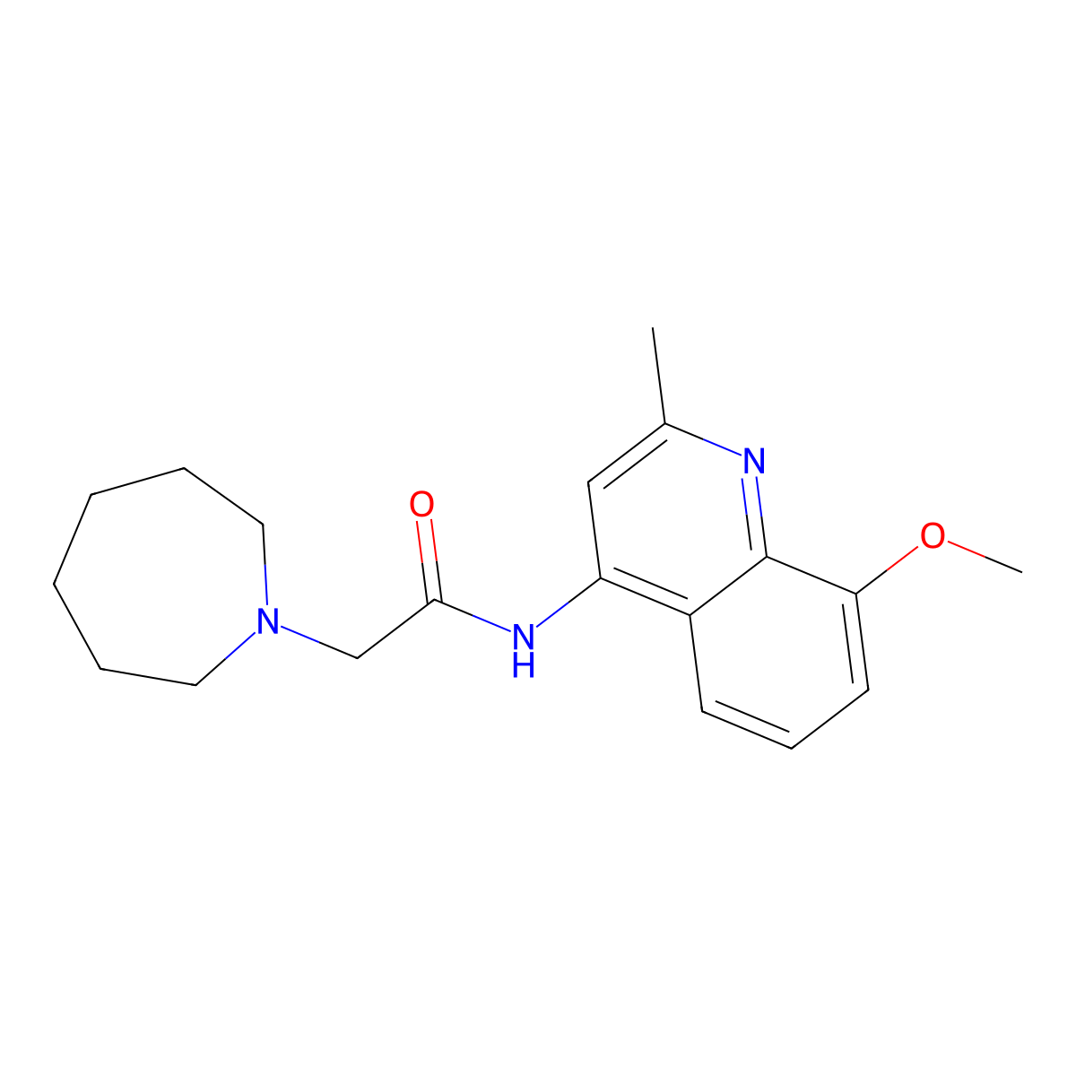 2-(azepan-1-yl)-N-(8-methoxy-2-methylquinolin-4-yl)acetamide molecular structure, CAS 1010885-50-3