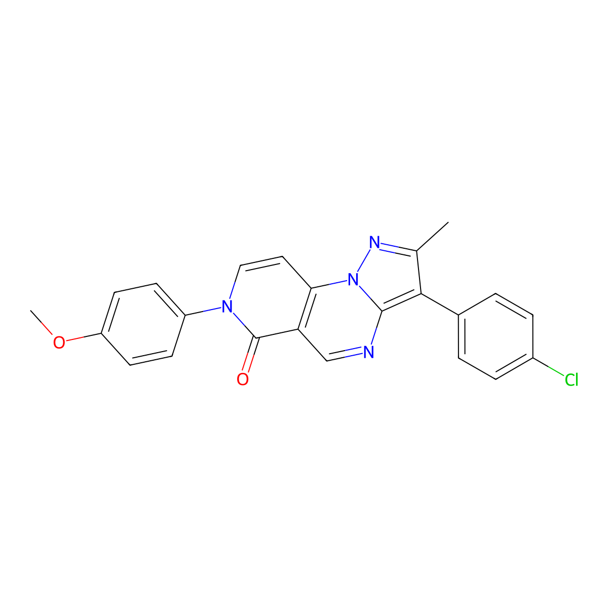 3-(4-chlorophenyl)-7-(4-methoxyphenyl)-2-methylpyrazolo[1,5-a]pyrido[3,4-e]pyrimidin-6(7H)-one molecular structure, CAS 1010885-52-5