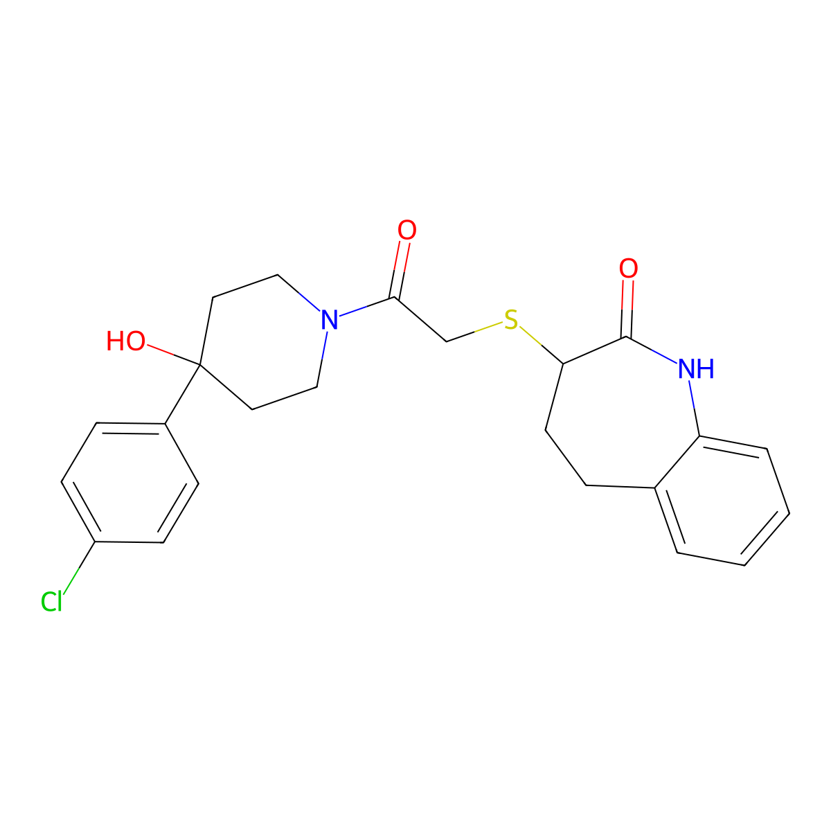 1-[4-(4-chlorophenyl)-4-hydroxypiperidin-1-yl]-2-[(2-hydroxy-4,5-dihydro-3H-1-benzazepin-3-yl)sulfanyl]ethanone molecular structure, CAS 1010885-59-2