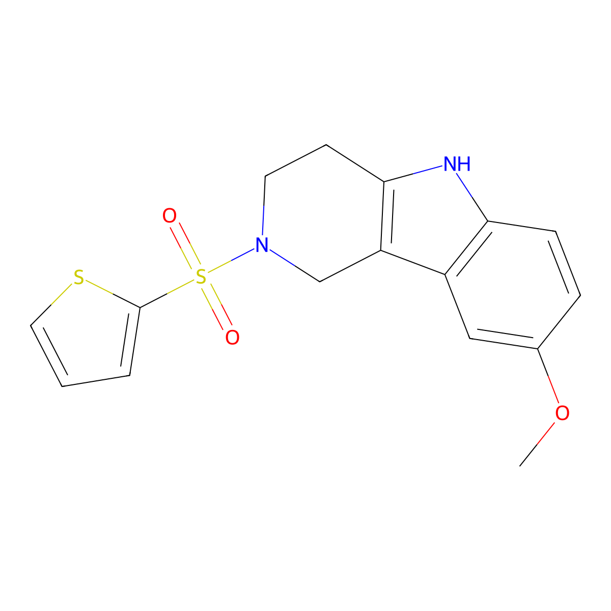 8-methoxy-2-(2-thienylsulfonyl)-2,3,4,5-tetrahydro-1H-pyrido[4,3-b]indole molecular structure, CAS 1010885-96-7