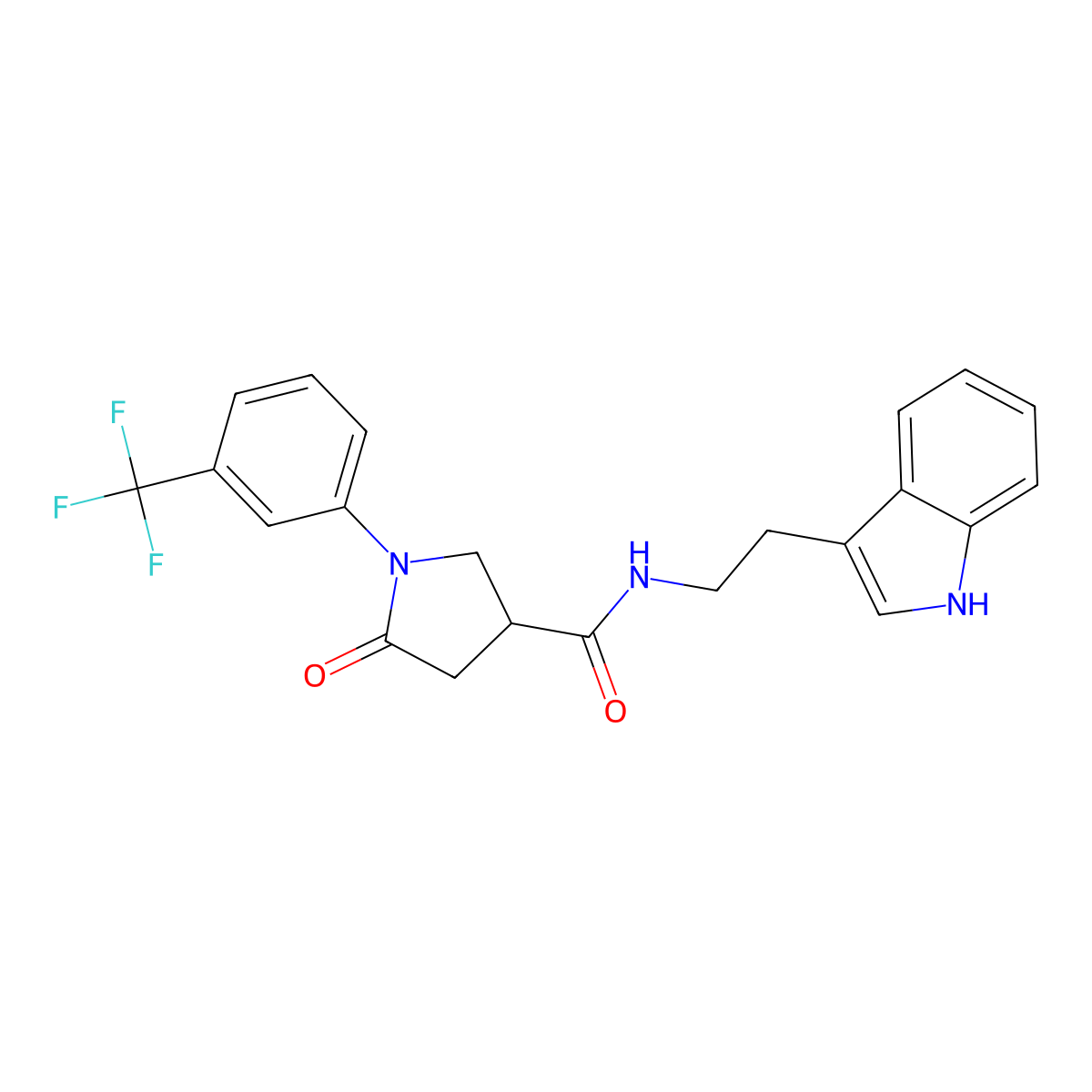 N-[2-(1H-indol-3-yl)ethyl]-5-oxo-1-[3-(trifluoromethyl)phenyl]pyrrolidine-3-carboxamide molecular structure, CAS 1010886-01-7