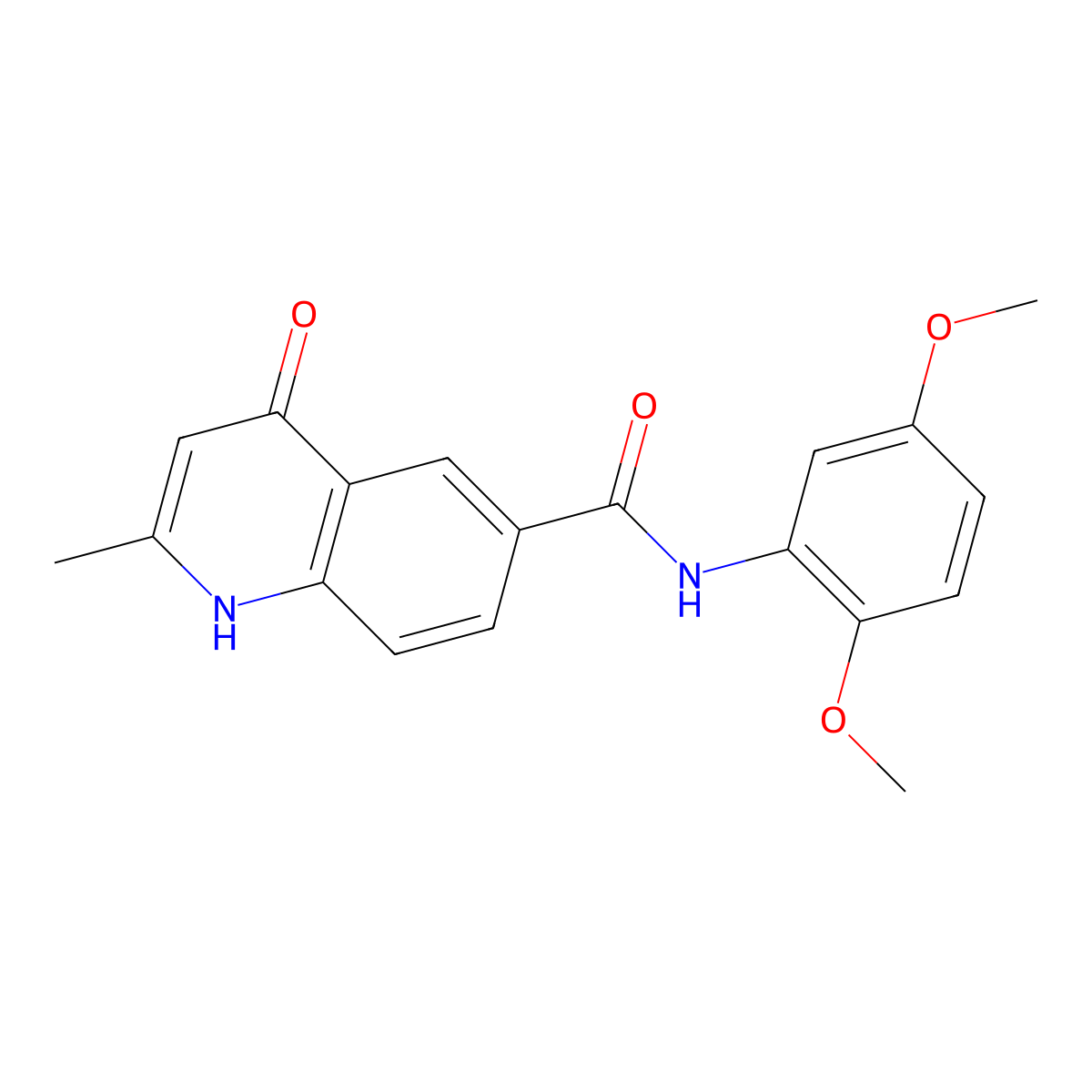 N-(2,5-dimethoxyphenyl)-4-hydroxy-2-methylquinoline-6-carboxamide molecular structure, CAS 1010886-26-6