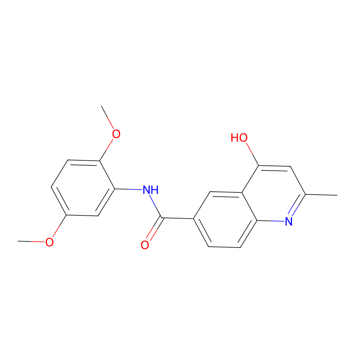 N-(2,5-dimethoxyphenyl)-4-hydroxy-2-methylquinoline-6-carboxamide molecular structure, CAS 1010886-26-6