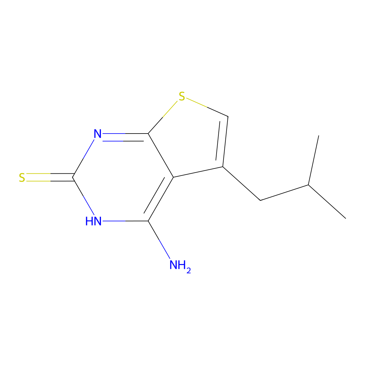 4-Amino-5-(2-methylpropyl)thieno[2,3-d]pyrimidine-2-thiol molecular structure, CAS 1010886-28-8