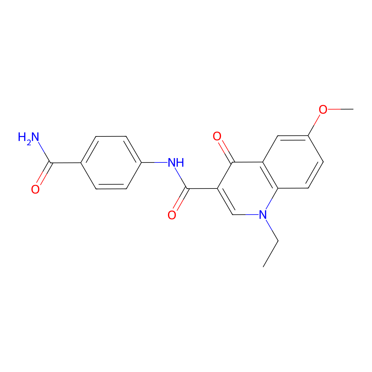 N-(4-carbamoylphenyl)-1-ethyl-6-methoxy-4-oxo-1,4-dihydroquinoline-3-carboxamide molecular structure, CAS 1010886-29-9