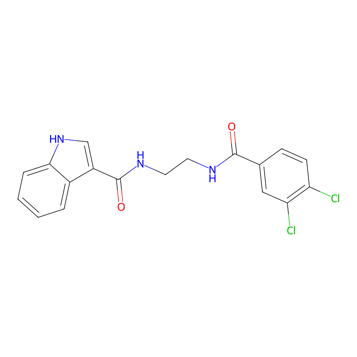 N-(2-{[(3,4-dichlorophenyl)carbonyl]amino}ethyl)-1H-indole-3-carboxamide molecular structure, CAS 1010886-46-0