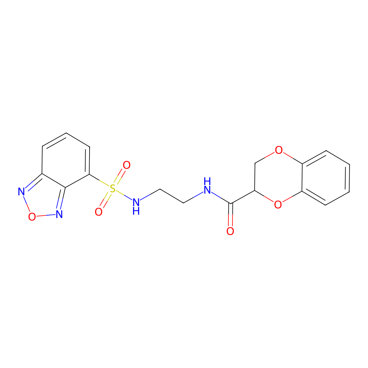 N-{2-[(2,1,3-benzoxadiazol-4-ylsulfonyl)amino]ethyl}-2,3-dihydro-1,4-benzodioxine-2-carboxamide molecular structure, CAS 1010886-57-3