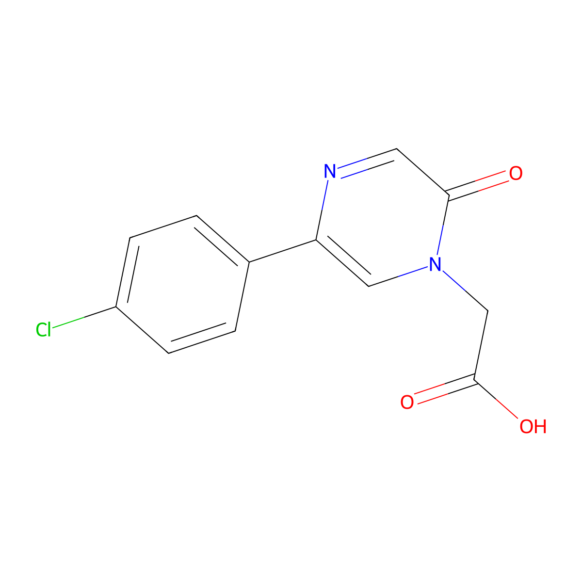 2-(5-(4-chlorophenyl)-2-oxopyrazin-1(2H)-yl)acetic acid molecular structure, CAS 1010886-62-0