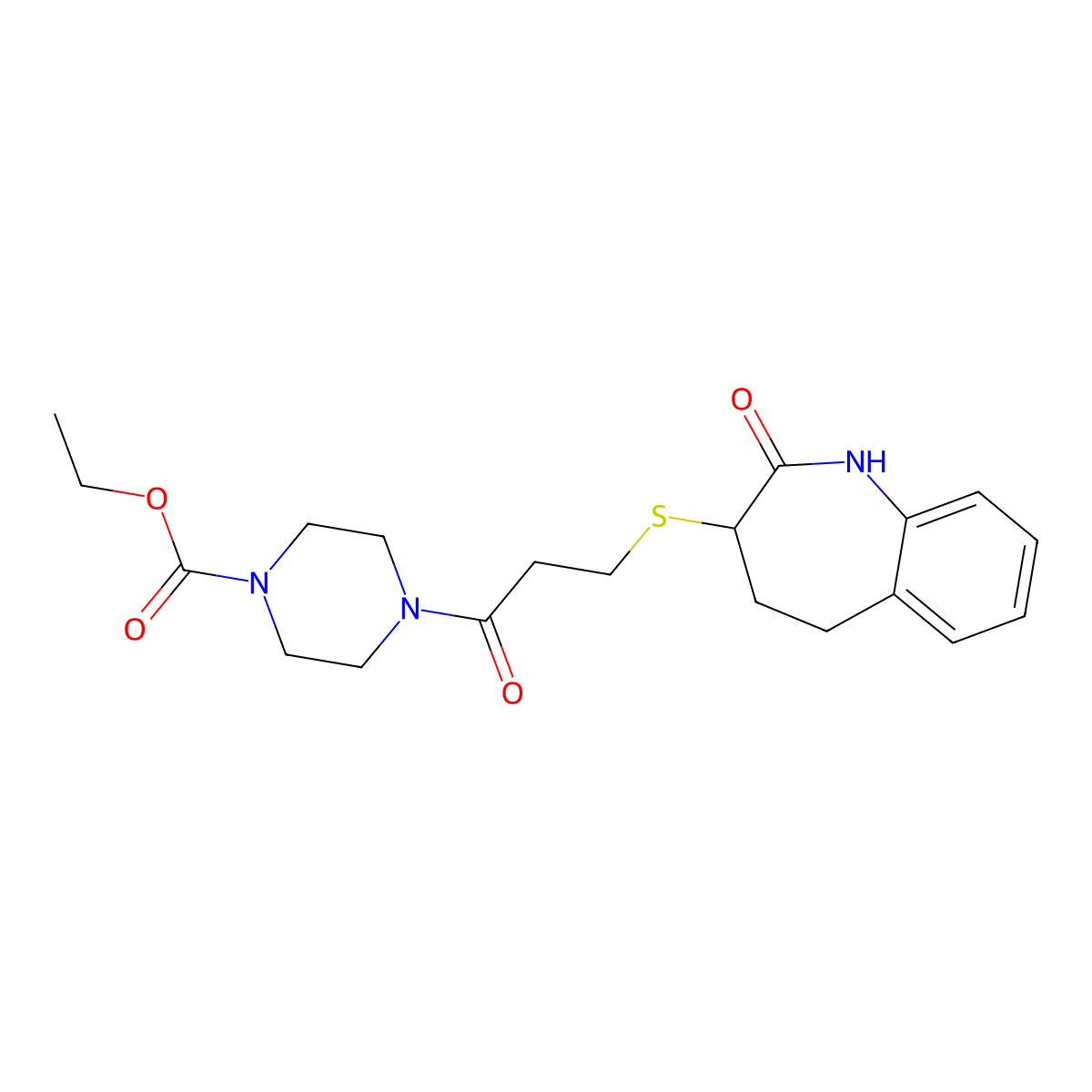 ethyl 4-{3-[(2-hydroxy-4,5-dihydro-3H-1-benzazepin-3-yl)sulfanyl]propanoyl}piperazine-1-carboxylate molecular structure, CAS 1010886-72-2