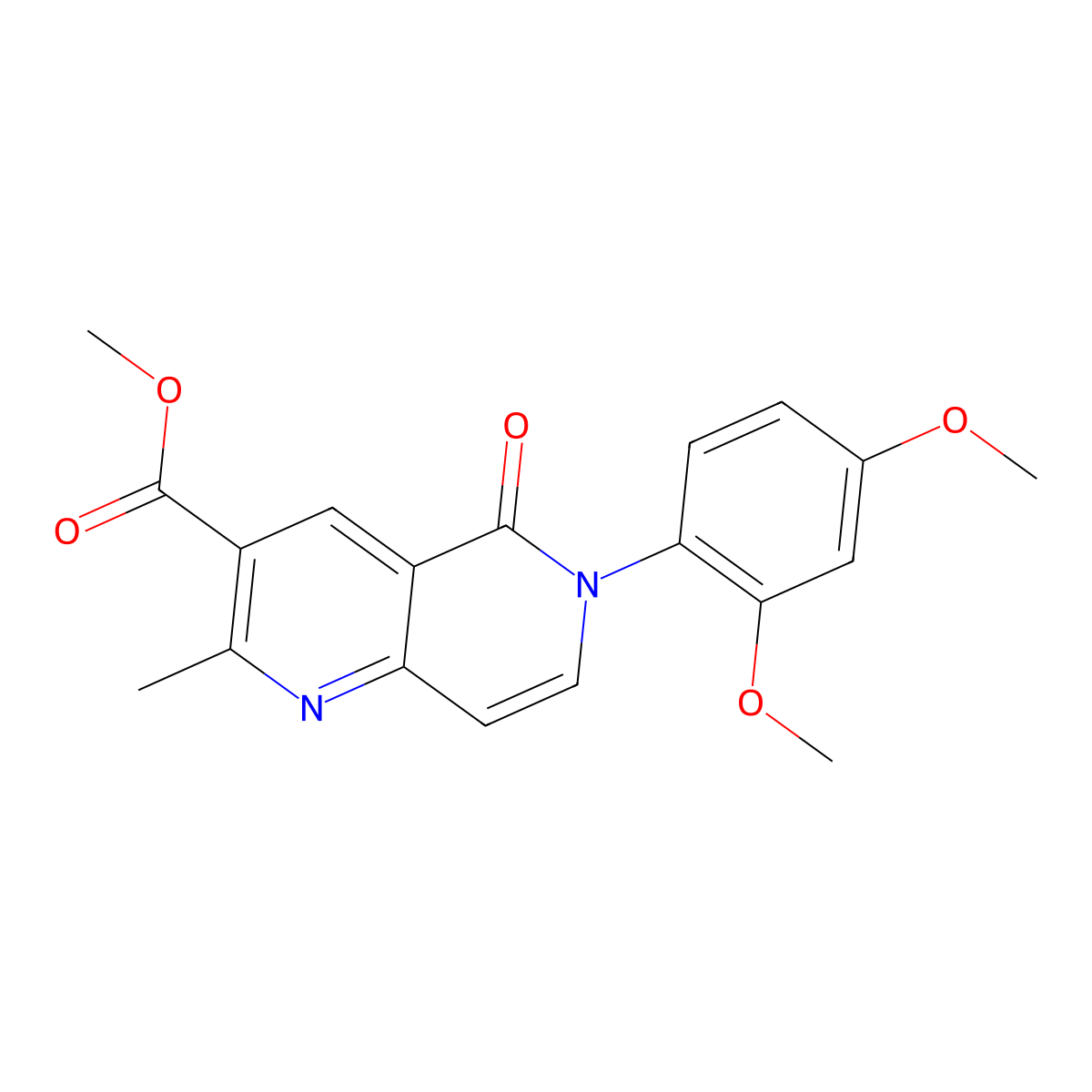 Methyl 6-(2,4-dimethoxyphenyl)-2-methyl-5-oxo-5,6-dihydro-1,6-naphthyridine-3-carboxylate molecular structure, CAS 1010886-77-7