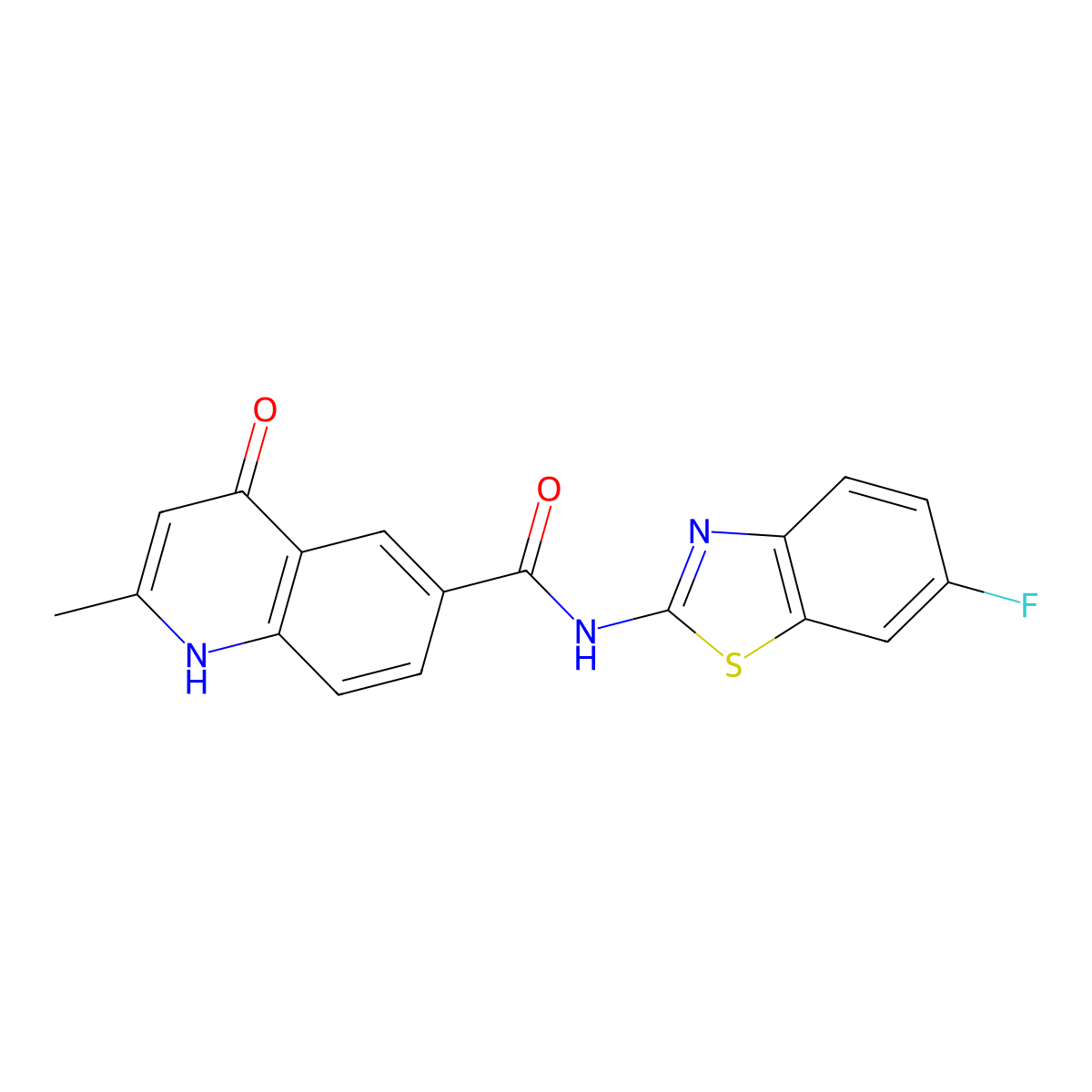 N-(6-fluorobenzo[d]thiazol-2-yl)-4-hydroxy-2-methylquinoline-6-carboxamide molecular structure, CAS 1010886-87-9