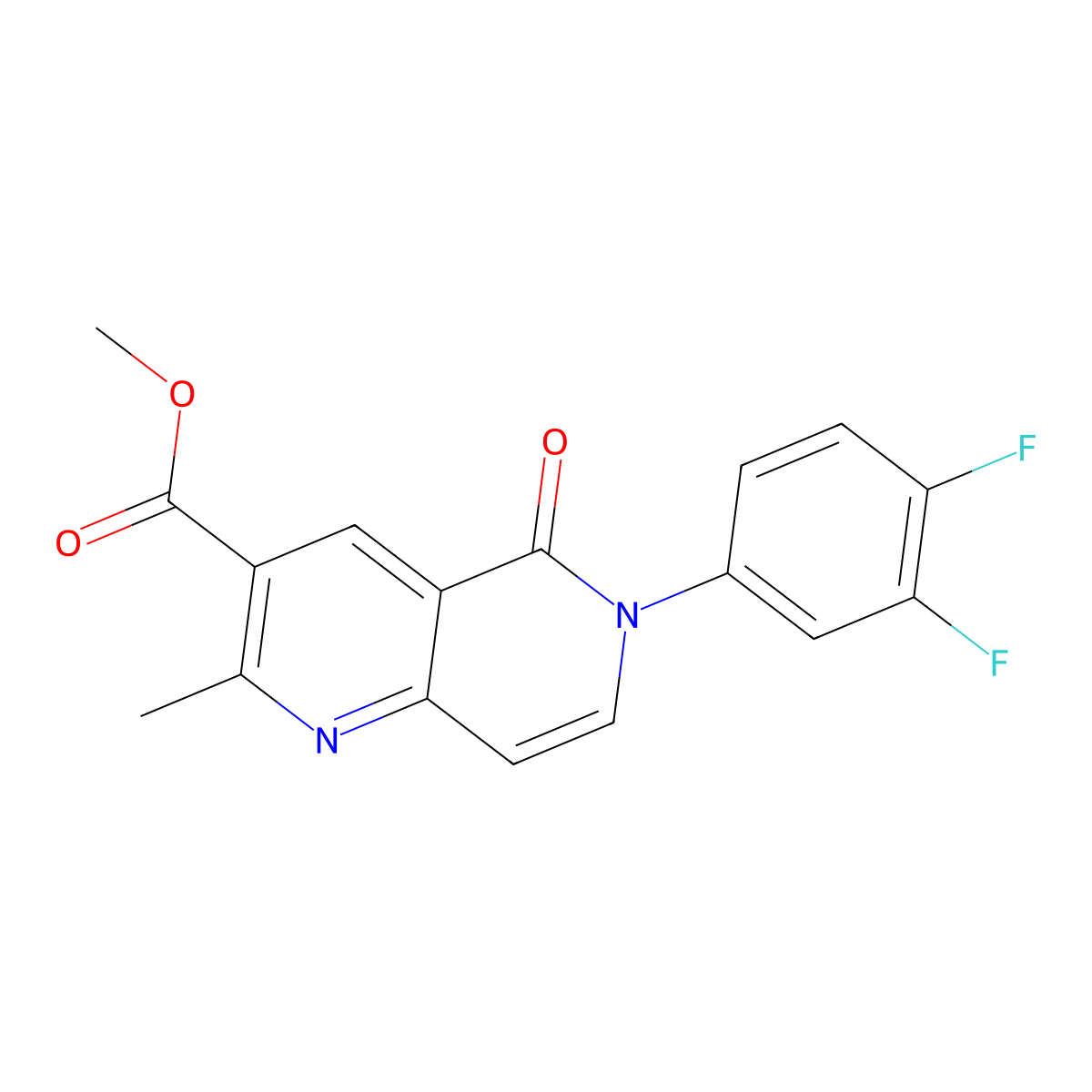 Methyl 6-(3,4-difluorophenyl)-2-methyl-5-oxo-5,6-dihydro-1,6-naphthyridine-3-carboxylate molecular structure, CAS 1010887-22-5