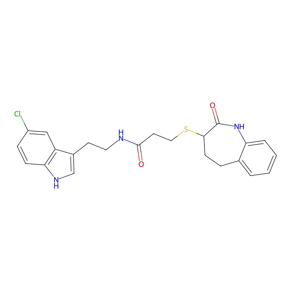 N-[2-(5-chloro-1H-indol-3-yl)ethyl]-3-[(2-hydroxy-4,5-dihydro-3H-1-benzazepin-3-yl)sulfanyl]propanamide molecular structure, CAS 1010887-37-2
