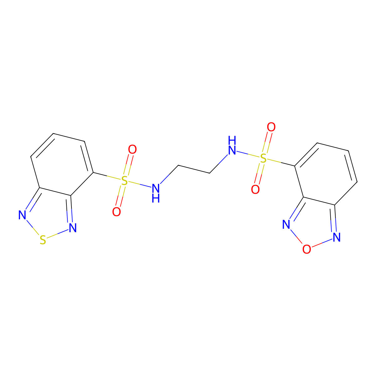 N-{2-[(2,1,3-benzothiadiazol-4-ylsulfonyl)amino]ethyl}-2,1,3-benzoxadiazole-4-sulfonamide molecular structure, CAS 1010887-42-9