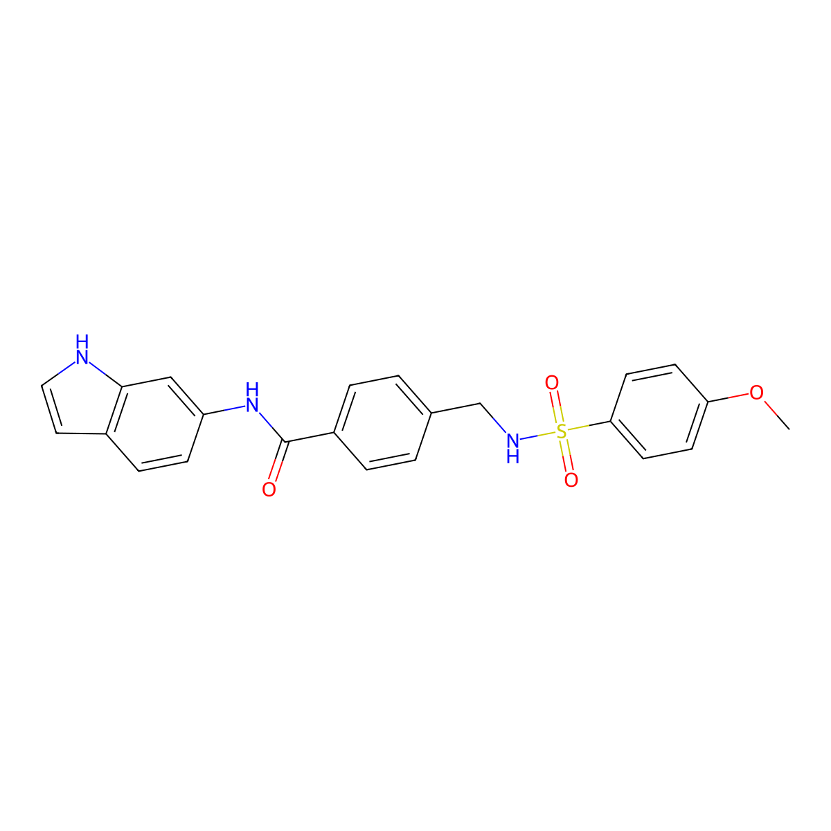 N-(1H-indol-6-yl)-4-({[(4-methoxyphenyl)sulfonyl]amino}methyl)benzamide molecular structure, CAS 1010887-52-1