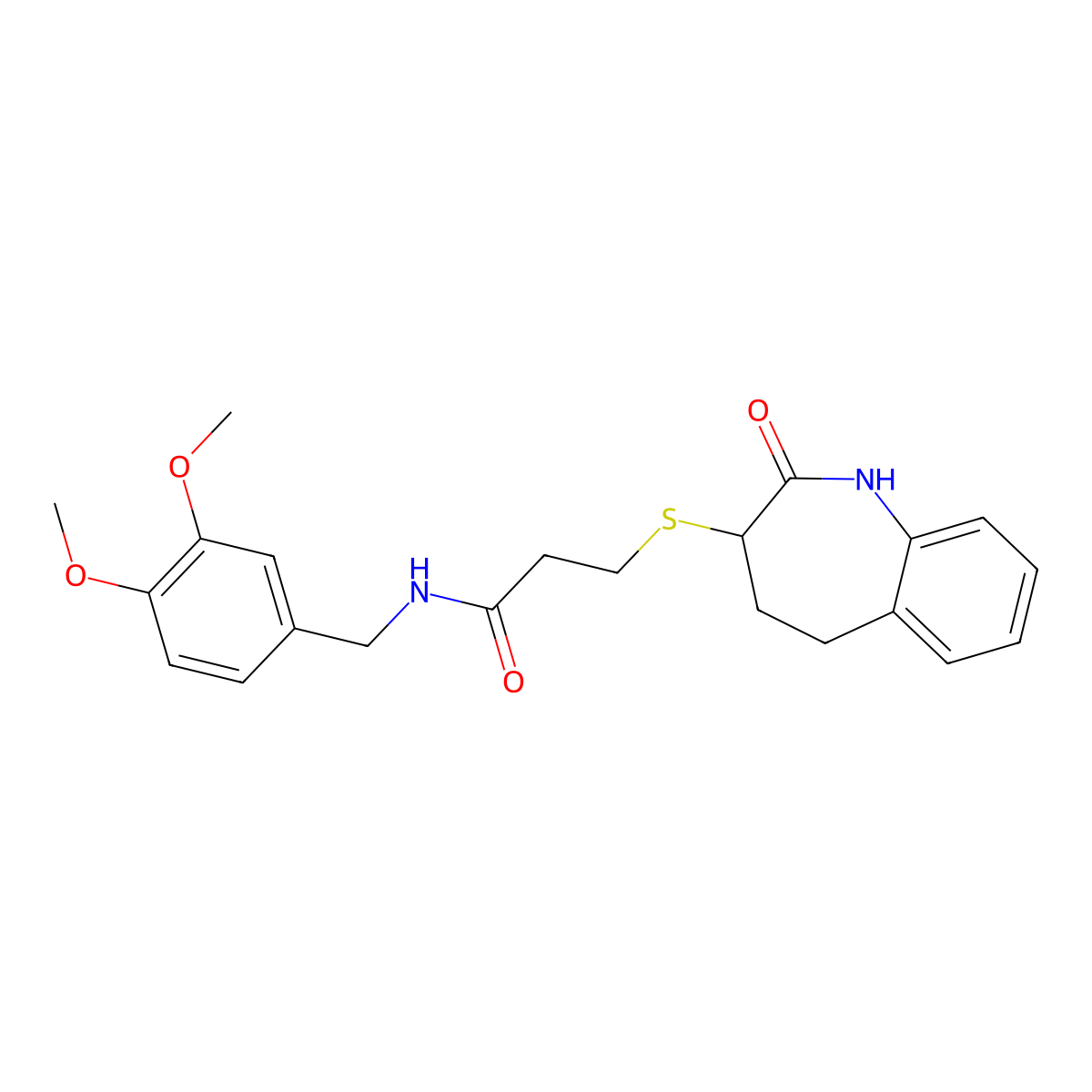 N-(3,4-dimethoxybenzyl)-3-[(2-hydroxy-4,5-dihydro-3H-1-benzazepin-3-yl)sulfanyl]propanamide molecular structure, CAS 1010887-71-4