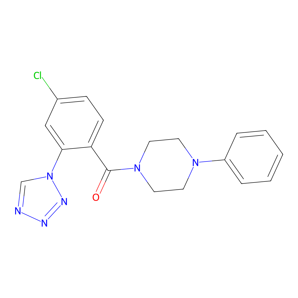 [4-chloro-2-(1H-tetrazol-1-yl)phenyl](4-phenylpiperazin-1-yl)methanone molecular structure, CAS 1010887-79-2