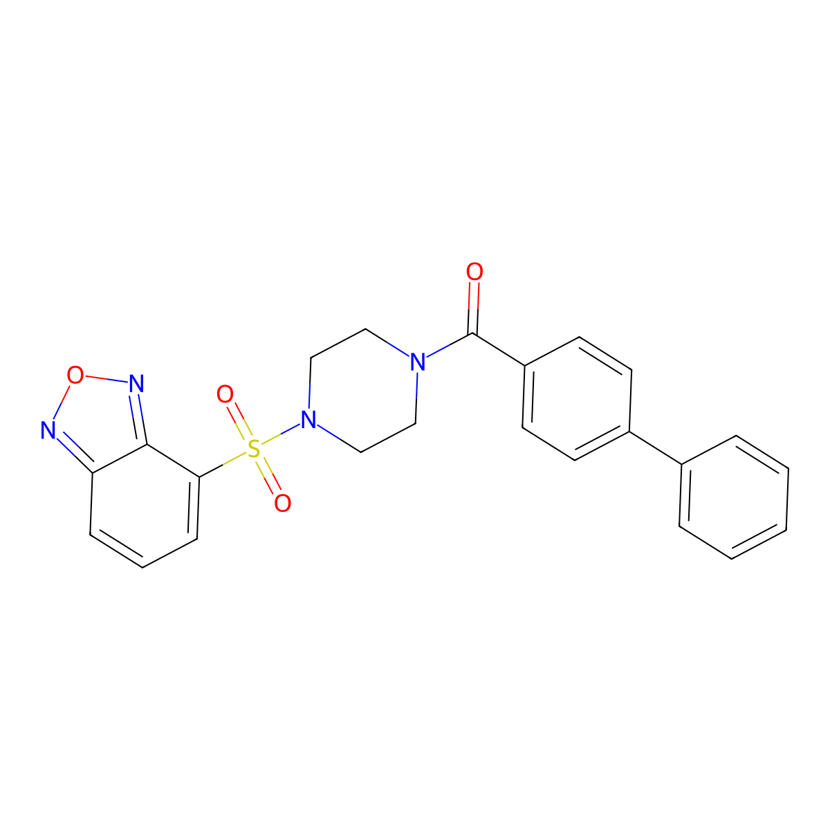 [4-(2,1,3-Benzoxadiazol-4-ylsulfonyl)piperazin-1-yl](biphenyl-4-yl)methanone molecular structure, CAS 1010888-01-3