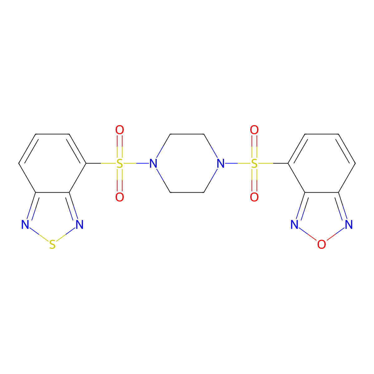 4-{[4-(2,1,3-Benzothiadiazol-4-ylsulfonyl)piperazin-1-yl]sulfonyl}-2,1,3-benzoxadiazole molecular structure, CAS 1010888-13-7