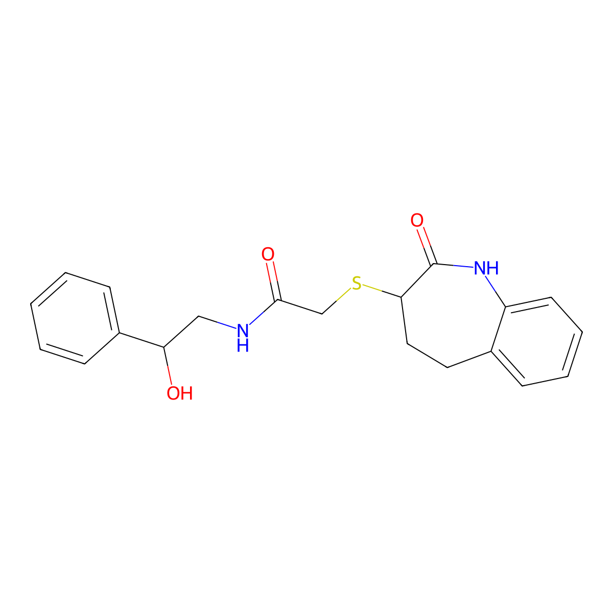 2-[(2-hydroxy-4,5-dihydro-3H-1-benzazepin-3-yl)sulfanyl]-N-(2-hydroxy-2-phenylethyl)acetamide molecular structure, CAS 1010888-20-6