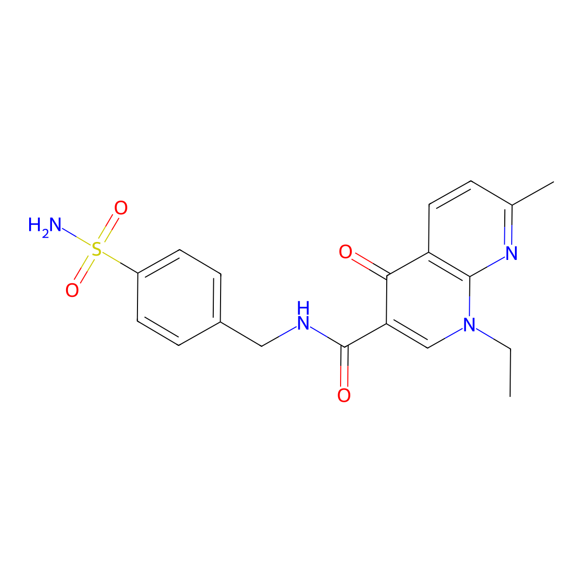 1-ethyl-7-methyl-4-oxo-N-(4-sulfamoylbenzyl)-1,4-dihydro-1,8-naphthyridine-3-carboxamide molecular structure, CAS 1010888-43-3