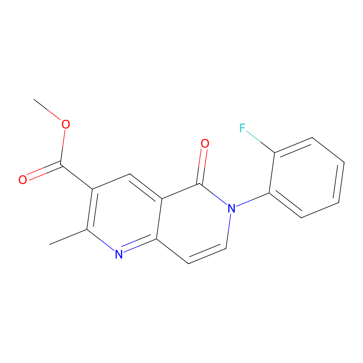 Methyl 6-(2-fluorophenyl)-2-methyl-5-oxo-5,6-dihydro-1,6-naphthyridine-3-carboxylate molecular structure, CAS 1010888-67-1