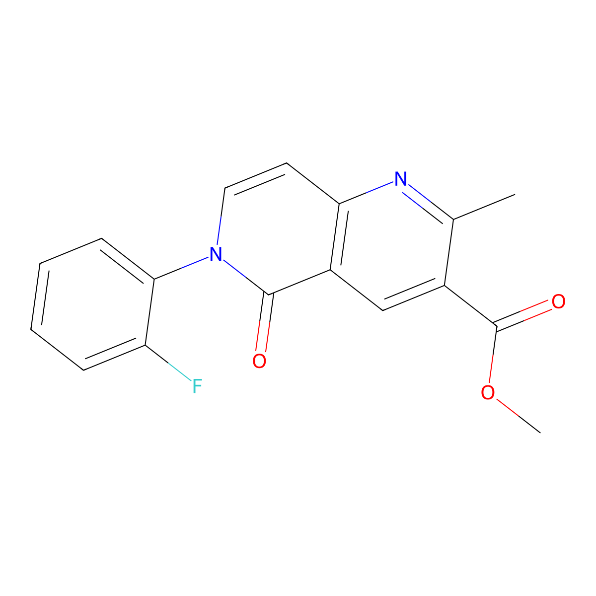 Methyl 6-(2-fluorophenyl)-2-methyl-5-oxo-5,6-dihydro-1,6-naphthyridine-3-carboxylate molecular structure, CAS 1010888-67-1