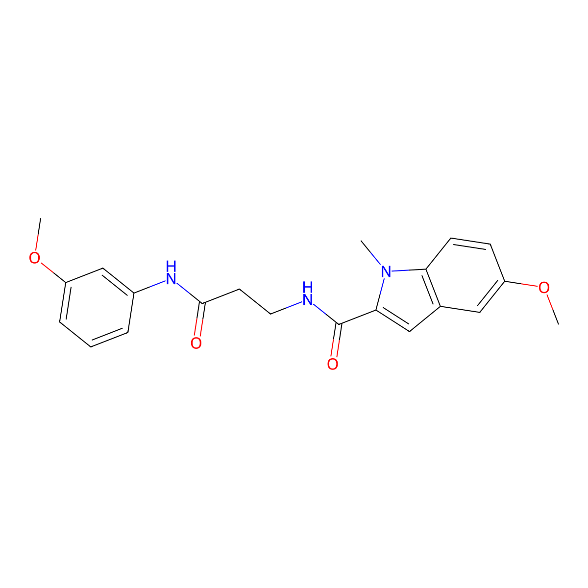 5-methoxy-N-{3-[(3-methoxyphenyl)amino]-3-oxopropyl}-1-methyl-1H-indole-2-carboxamide molecular structure, CAS 1010888-72-8