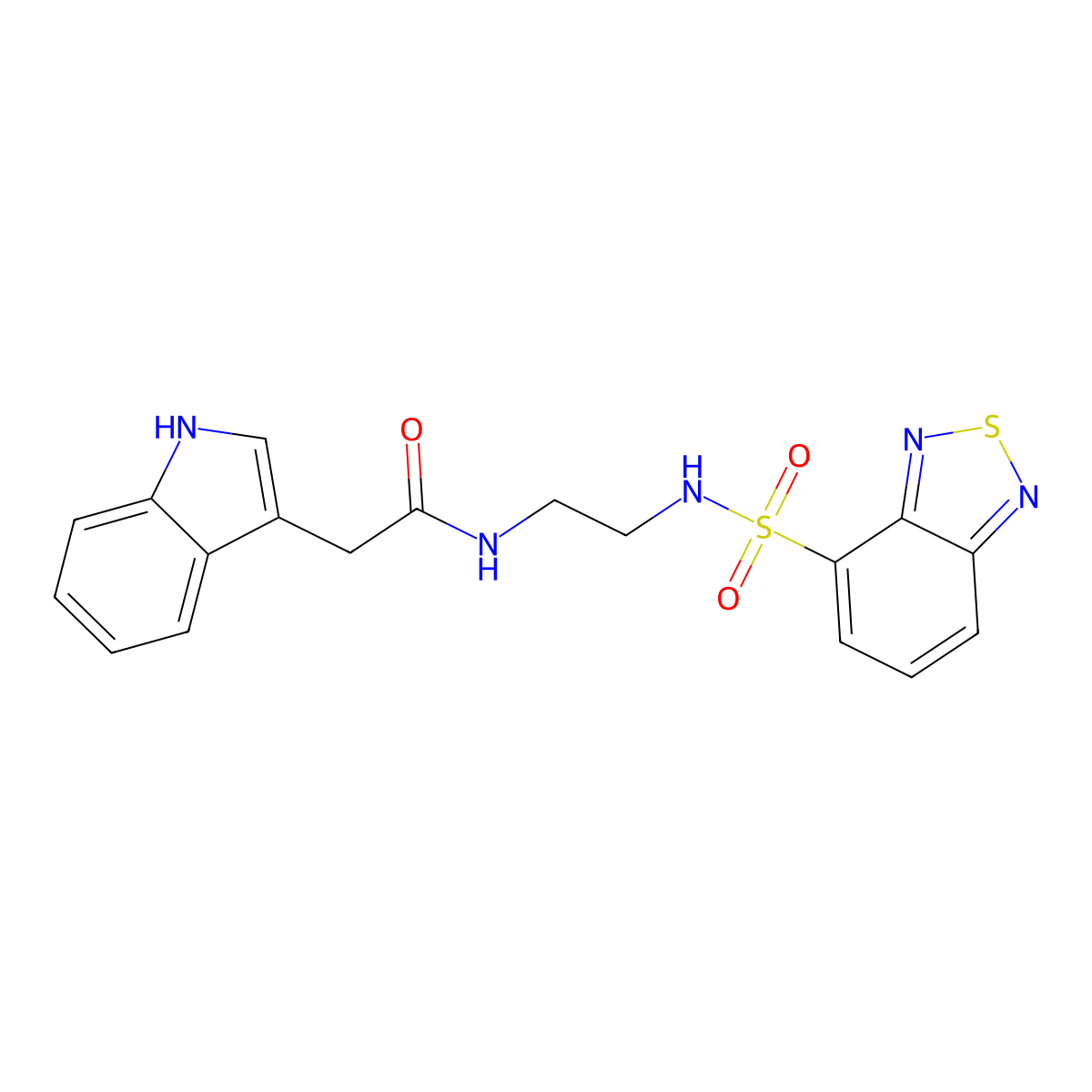N-{2-[(2,1,3-benzothiadiazol-4-ylsulfonyl)amino]ethyl}-2-(1H-indol-3-yl)acetamide molecular structure, CAS 1010888-77-3