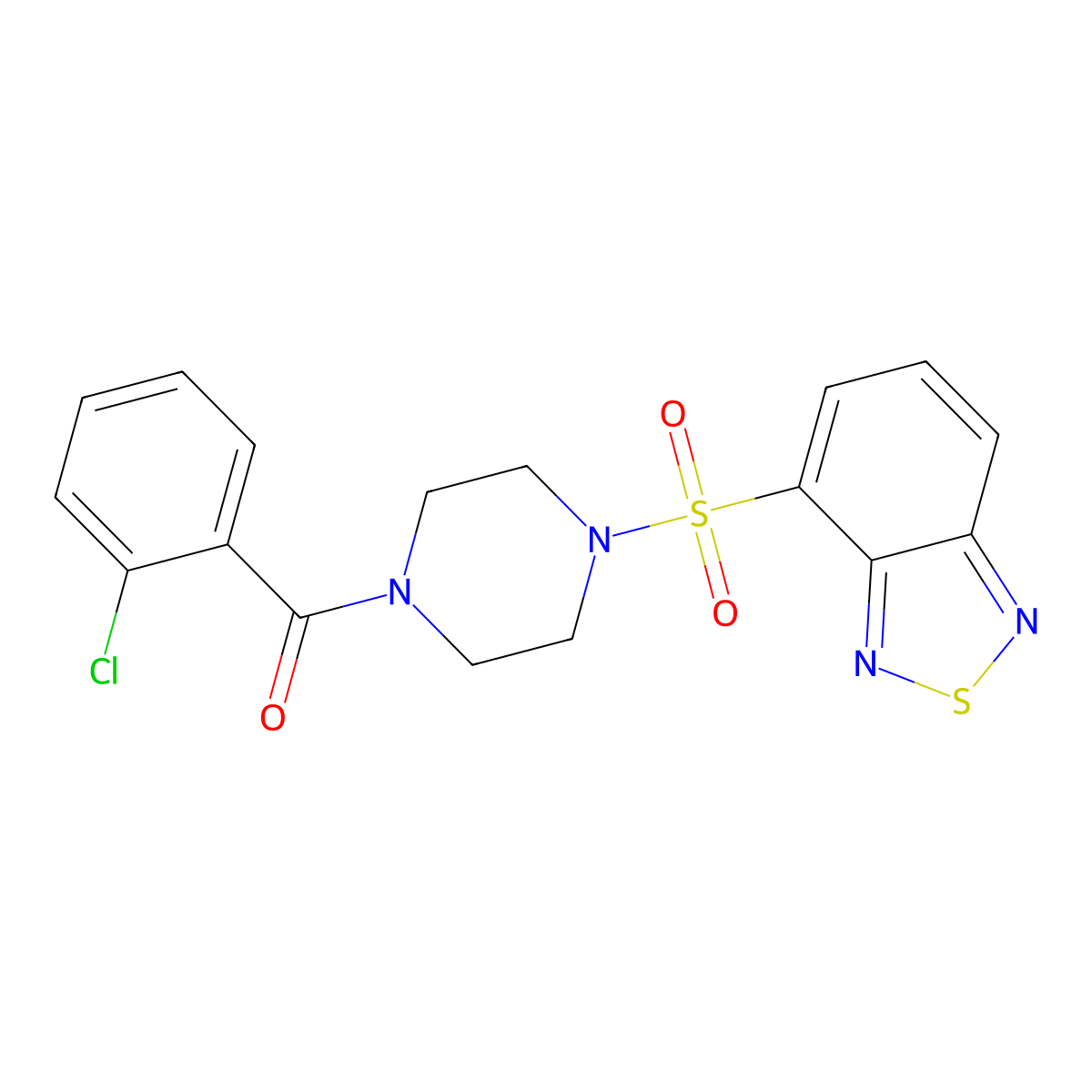 [4-(2,1,3-Benzothiadiazol-4-ylsulfonyl)piperazin-1-yl](2-chlorophenyl)methanone molecular structure, CAS 1010888-84-2