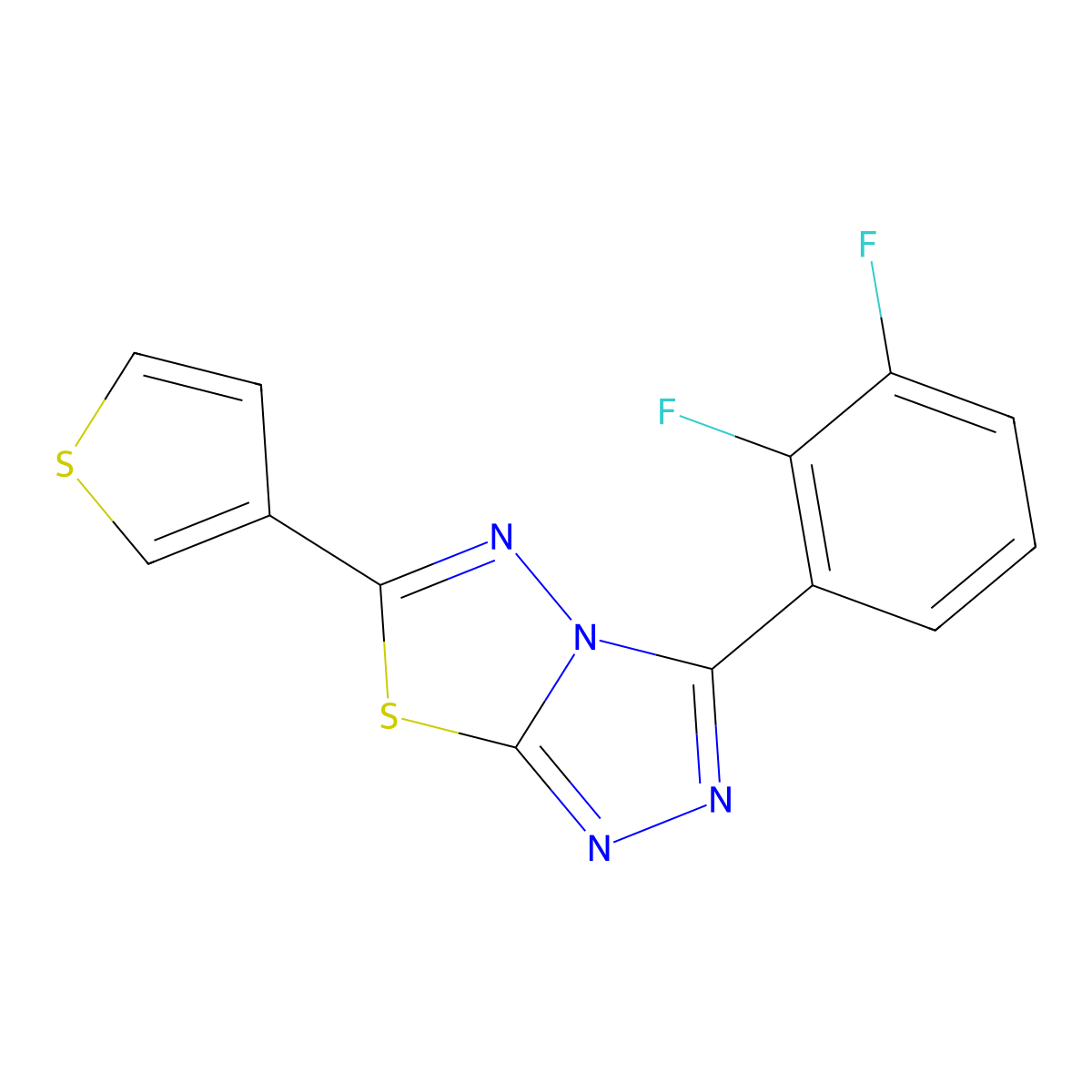 3-(2,3-Difluorophenyl)-6-(thiophen-3-yl)-[1,2,4]triazolo[3,4-b][1,3,4]thiadiazole molecular structure, CAS 1010888-87-5