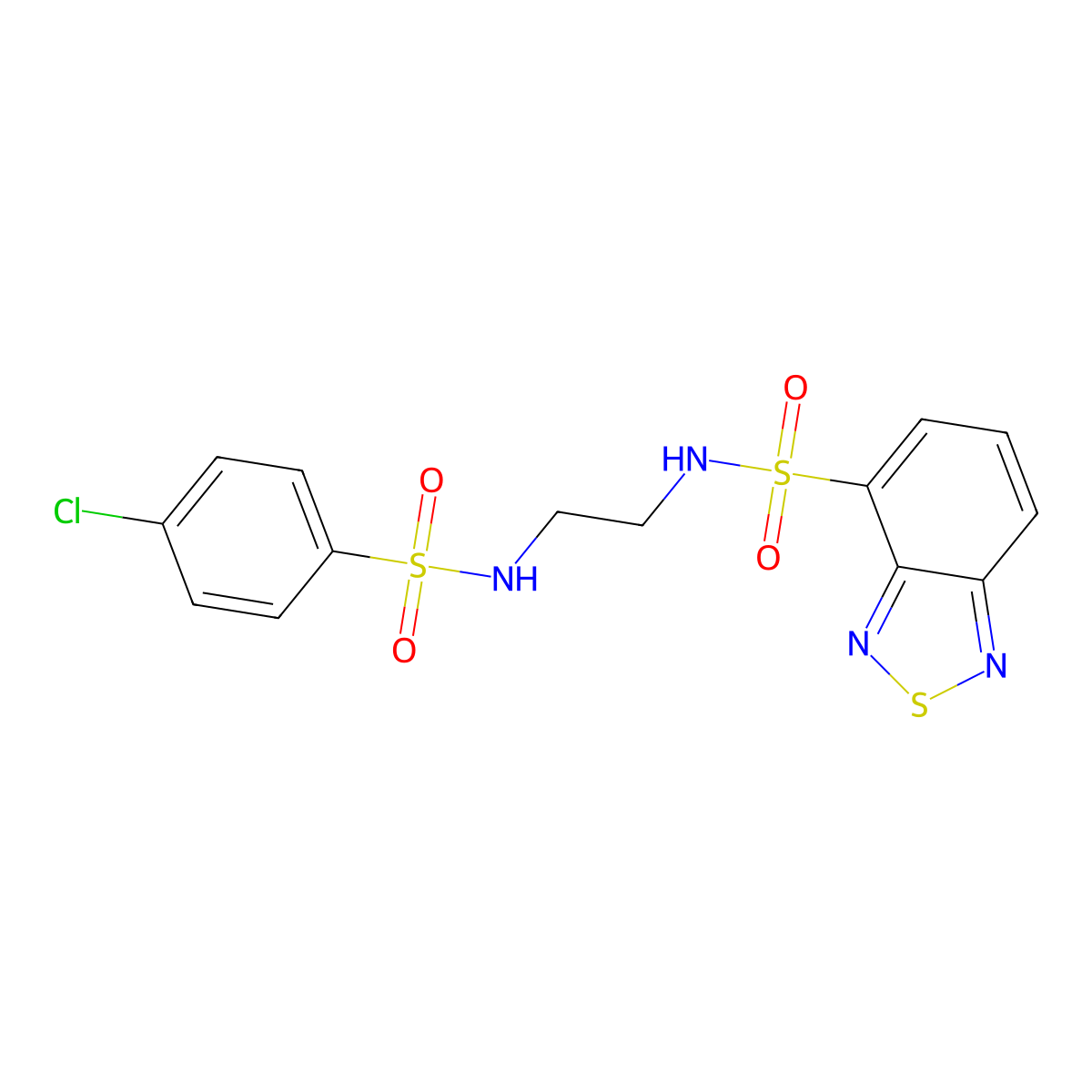 N-(2-{[(4-chlorophenyl)sulfonyl]amino}ethyl)-2,1,3-benzothiadiazole-4-sulfonamide molecular structure, CAS 1010889-21-0