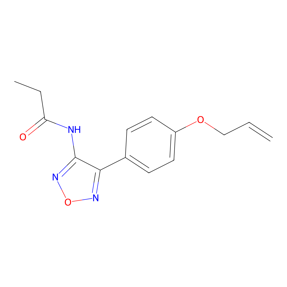 N-{4-[4-(prop-2-en-1-yloxy)phenyl]-1,2,5-oxadiazol-3-yl}propanamide molecular structure, CAS 1010889-42-5