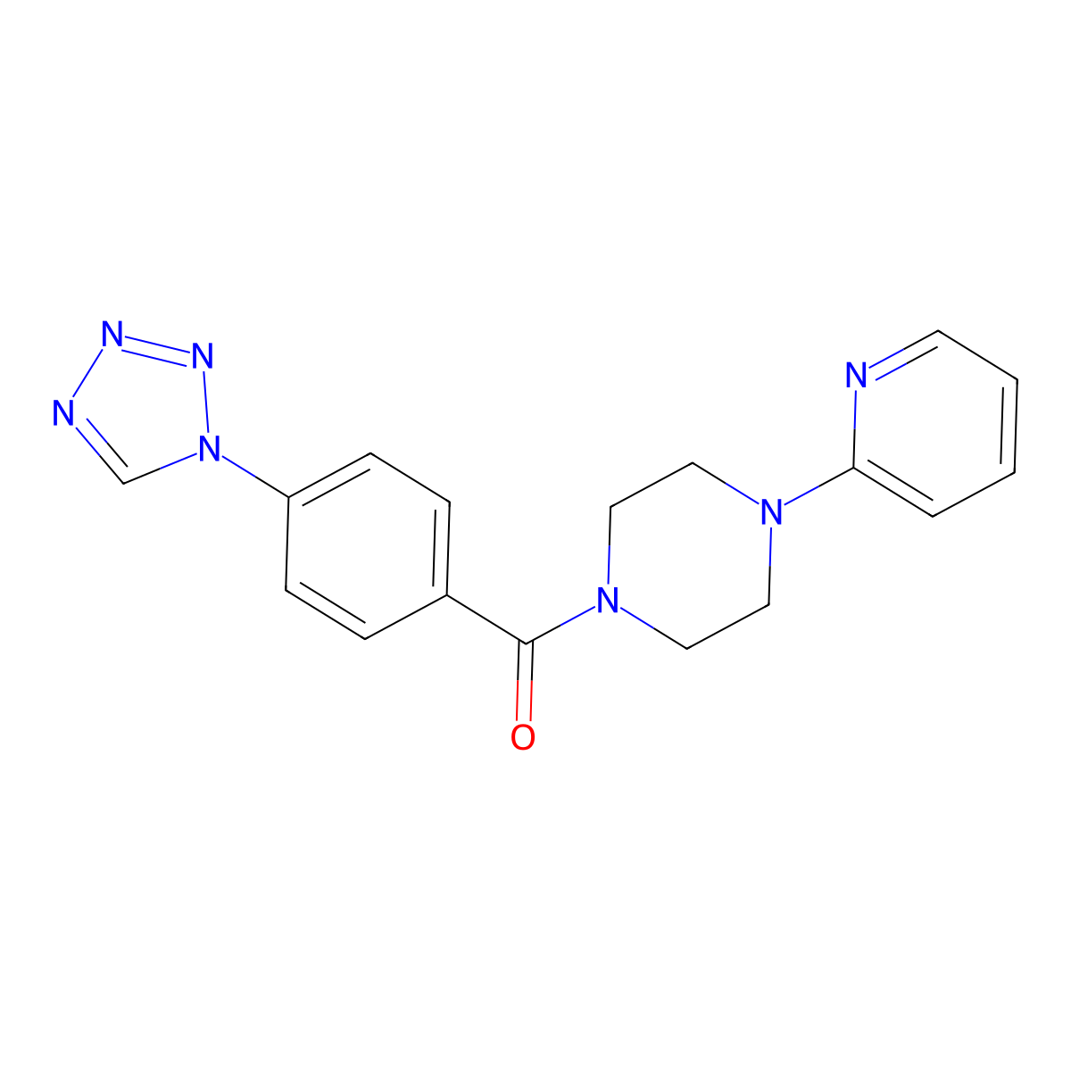 1-pyridin-2-yl-4-[4-(1H-tetrazol-1-yl)benzoyl]piperazine molecular structure, CAS 1010889-45-8