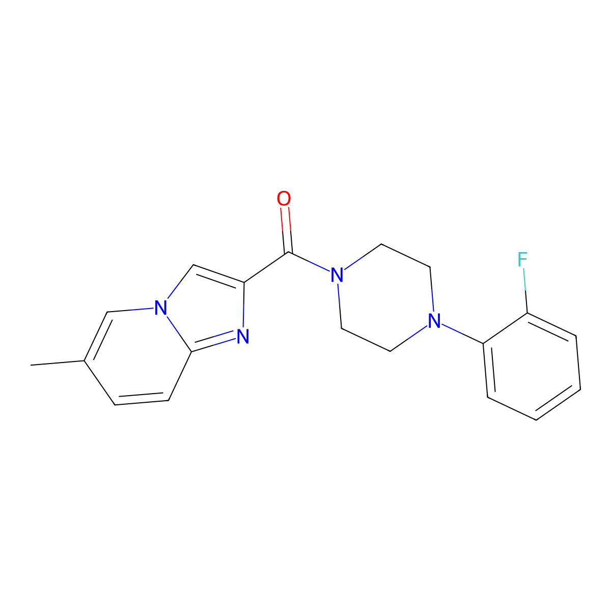 (4-(2-Fluorophenyl)piperazin-1-yl)(6-methylimidazo[1,2-a]pyridin-2-yl)methanone molecular structure, CAS 1010889-49-2