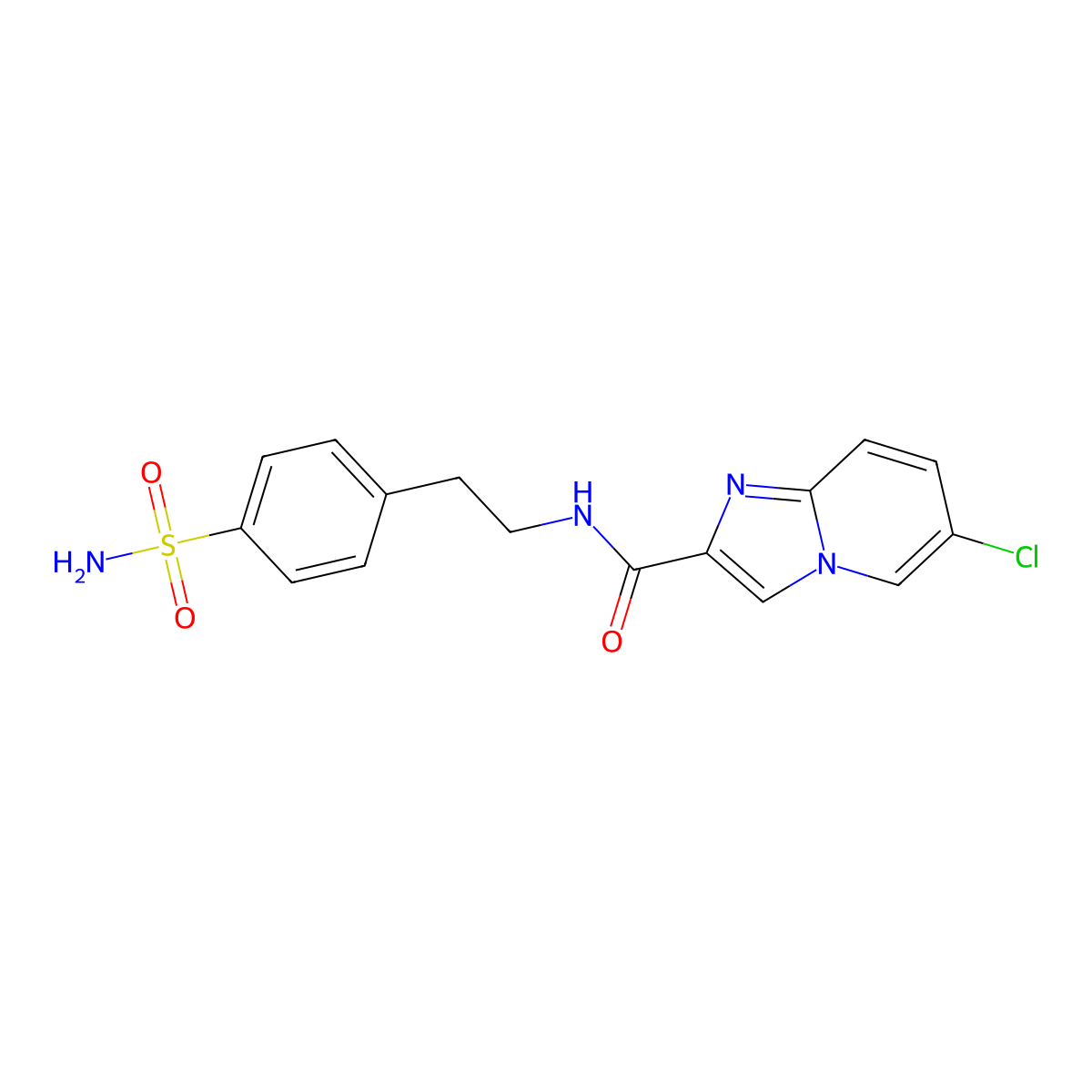6-chloro-N-[2-(4-sulfamoylphenyl)ethyl]imidazo[1,2-a]pyridine-2-carboxamide molecular structure, CAS 1010889-64-1