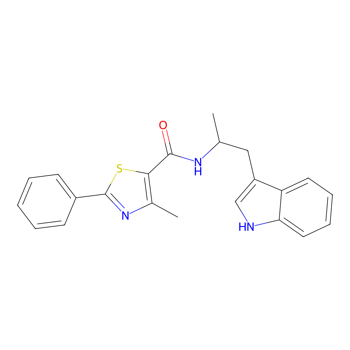 N-[1-(1H-indol-3-yl)propan-2-yl]-4-methyl-2-phenyl-1,3-thiazole-5-carboxamide molecular structure, CAS 1010889-98-1