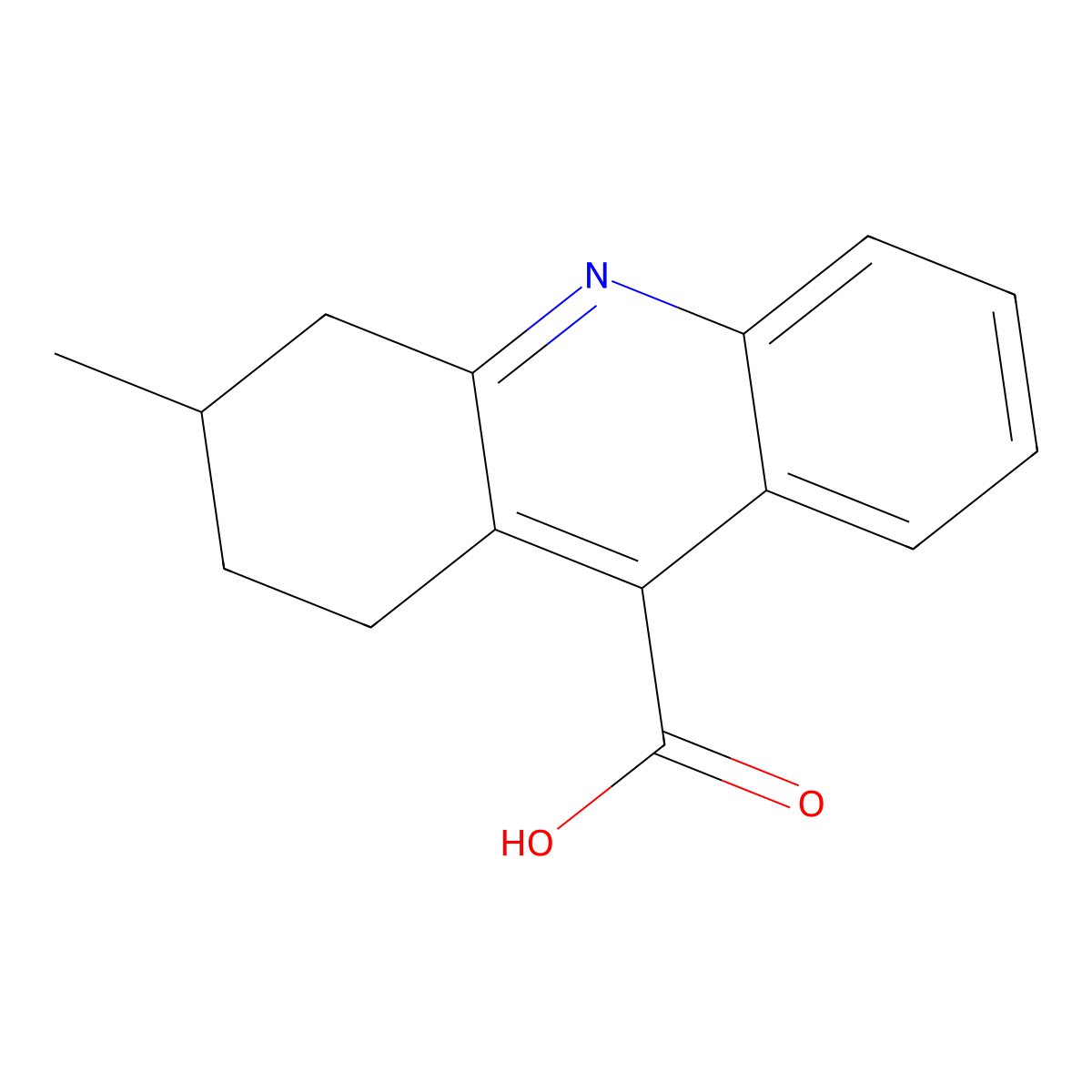 3-Methyl-1,2,3,4-tetrahydroacridine-9-carboxylic acid molecular structure, CAS 101089-78-5