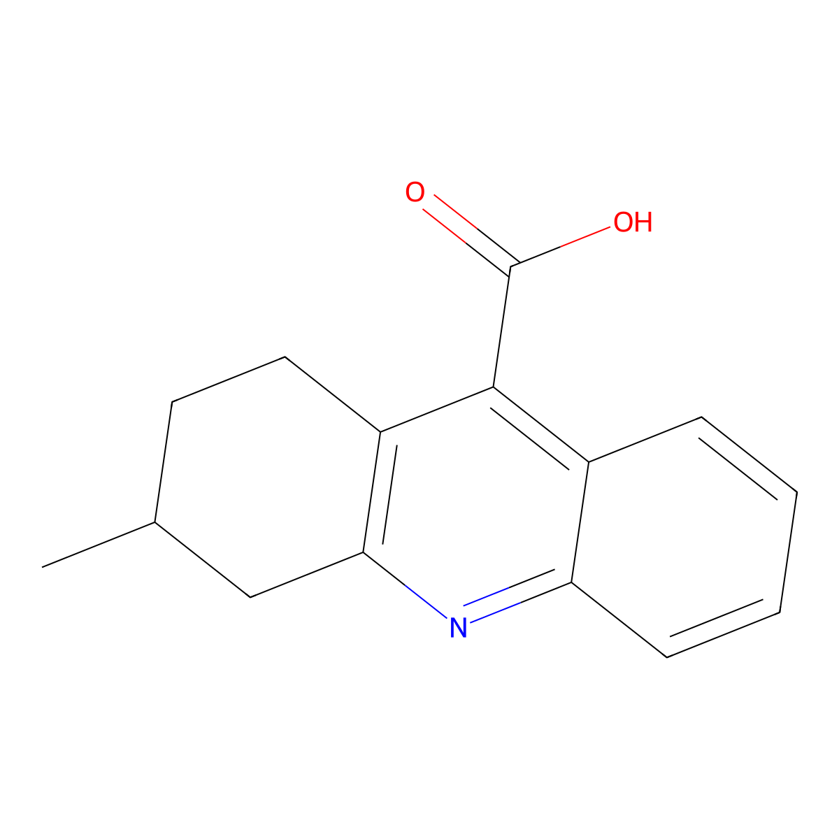 3-Methyl-1,2,3,4-tetrahydroacridine-9-carboxylic acid molecular structure, CAS 101089-78-5