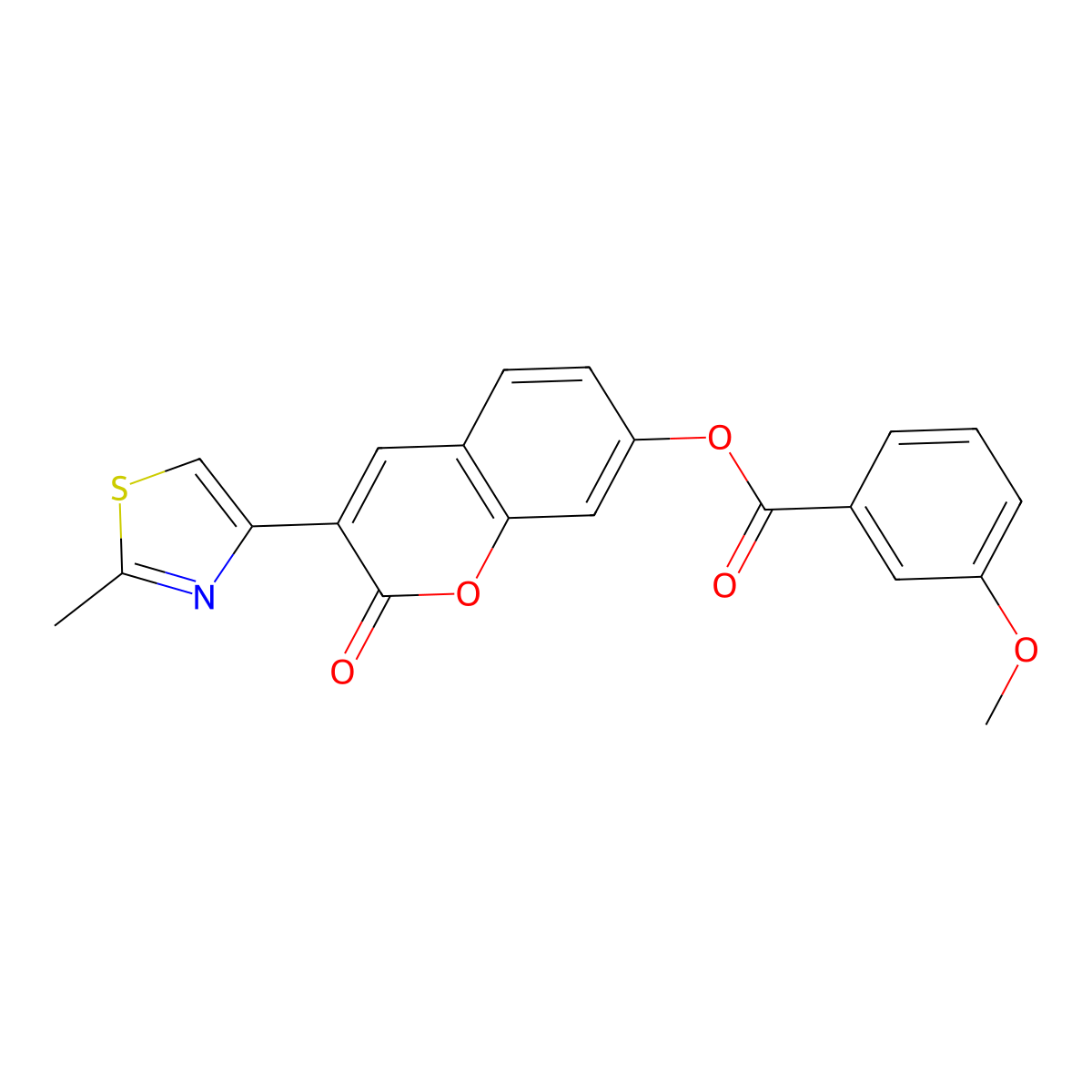 3-(2-methyl-1,3-thiazol-4-yl)-2-oxo-2H-chromen-7-yl 3-methoxybenzoate molecular structure, CAS 1010890-20-6