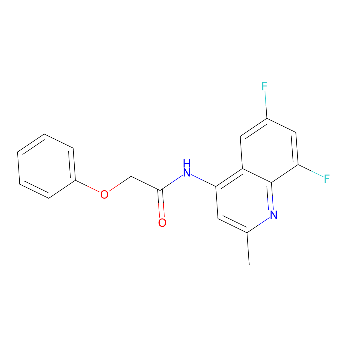 N-(6,8-difluoro-2-methylquinolin-4-yl)-2-phenoxyacetamide molecular structure, CAS 1010890-38-6