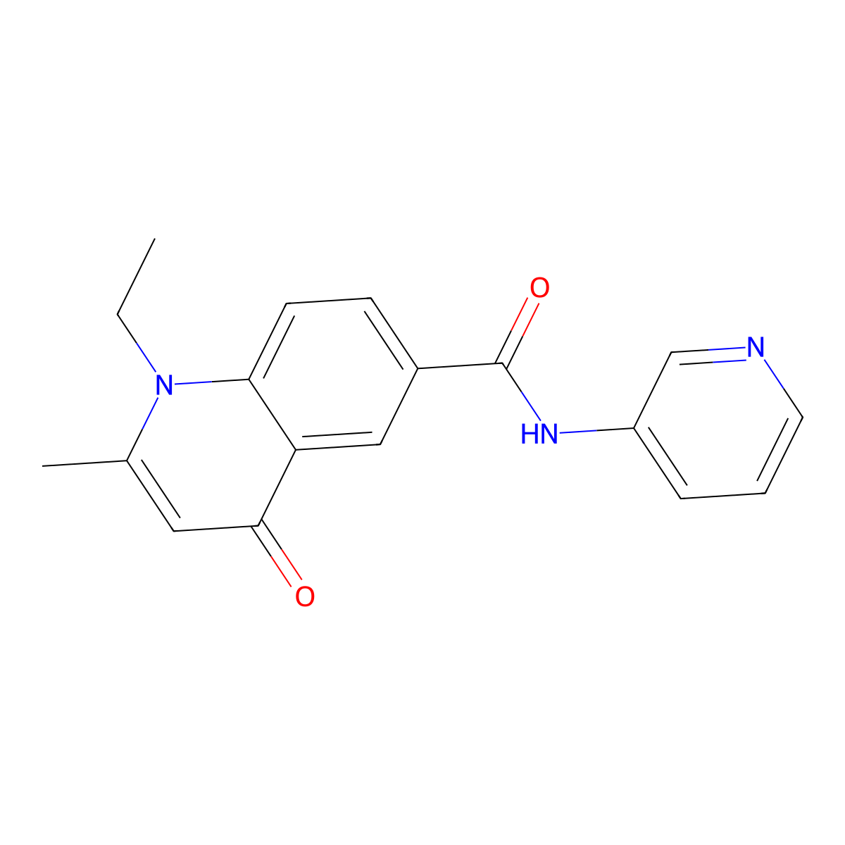 1-ethyl-2-methyl-4-oxo-N-(pyridin-3-yl)-1,4-dihydroquinoline-6-carboxamide molecular structure, CAS 1010890-50-2