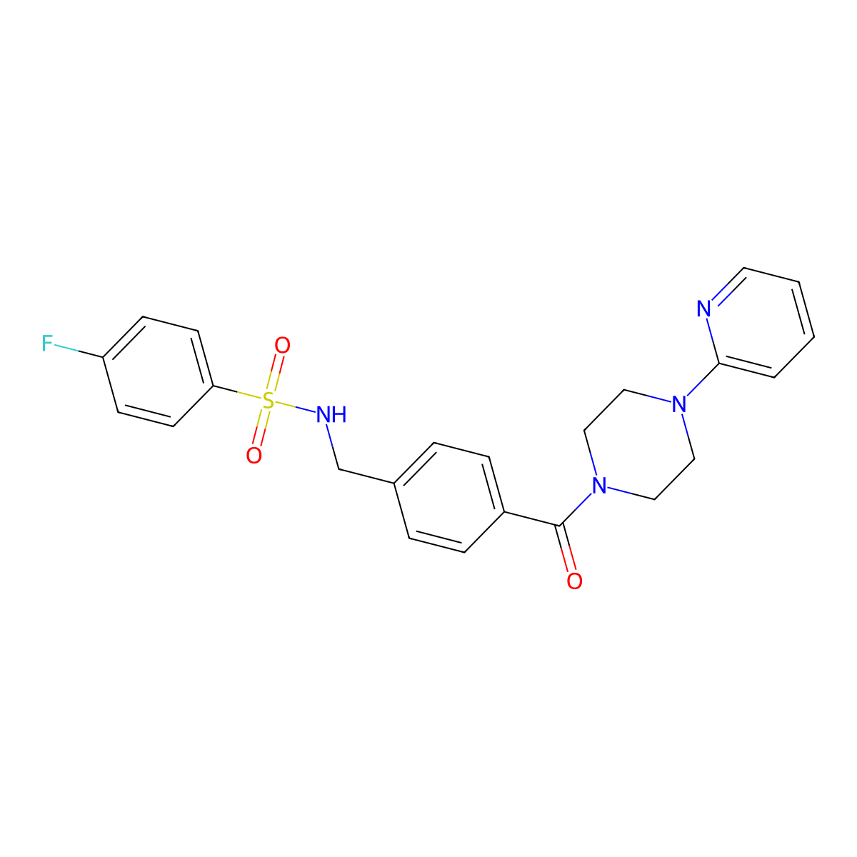 4-fluoro-N~1~-(4-{[4-(2-pyridyl)piperazino]carbonyl}benzyl)-1-benzenesulfonamide molecular structure, CAS 1010890-52-4