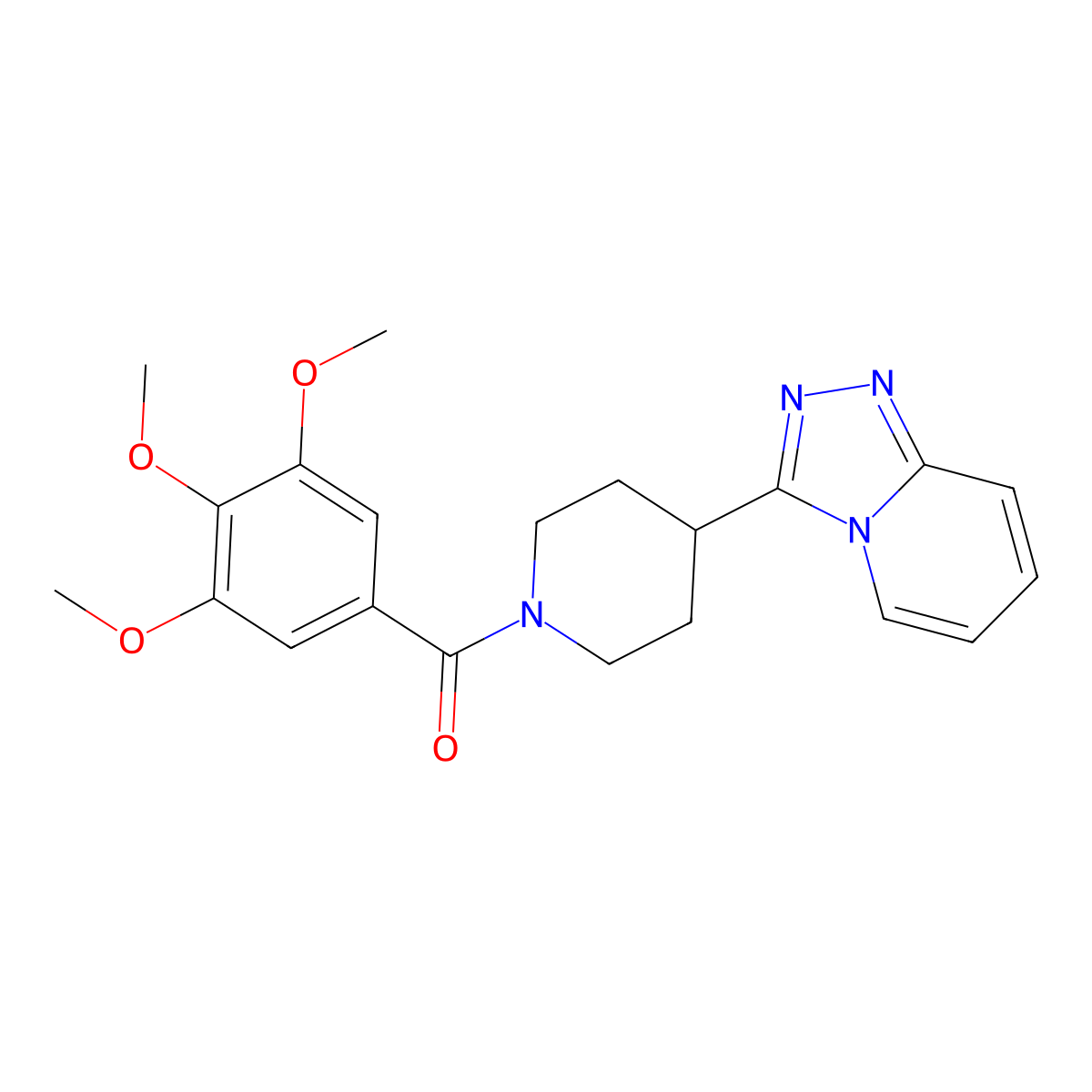 [4-([1,2,4]Triazolo[4,3-a]pyridin-3-yl)piperidin-1-yl](3,4,5-trimethoxyphenyl)methanone molecular structure, CAS 1010890-57-9