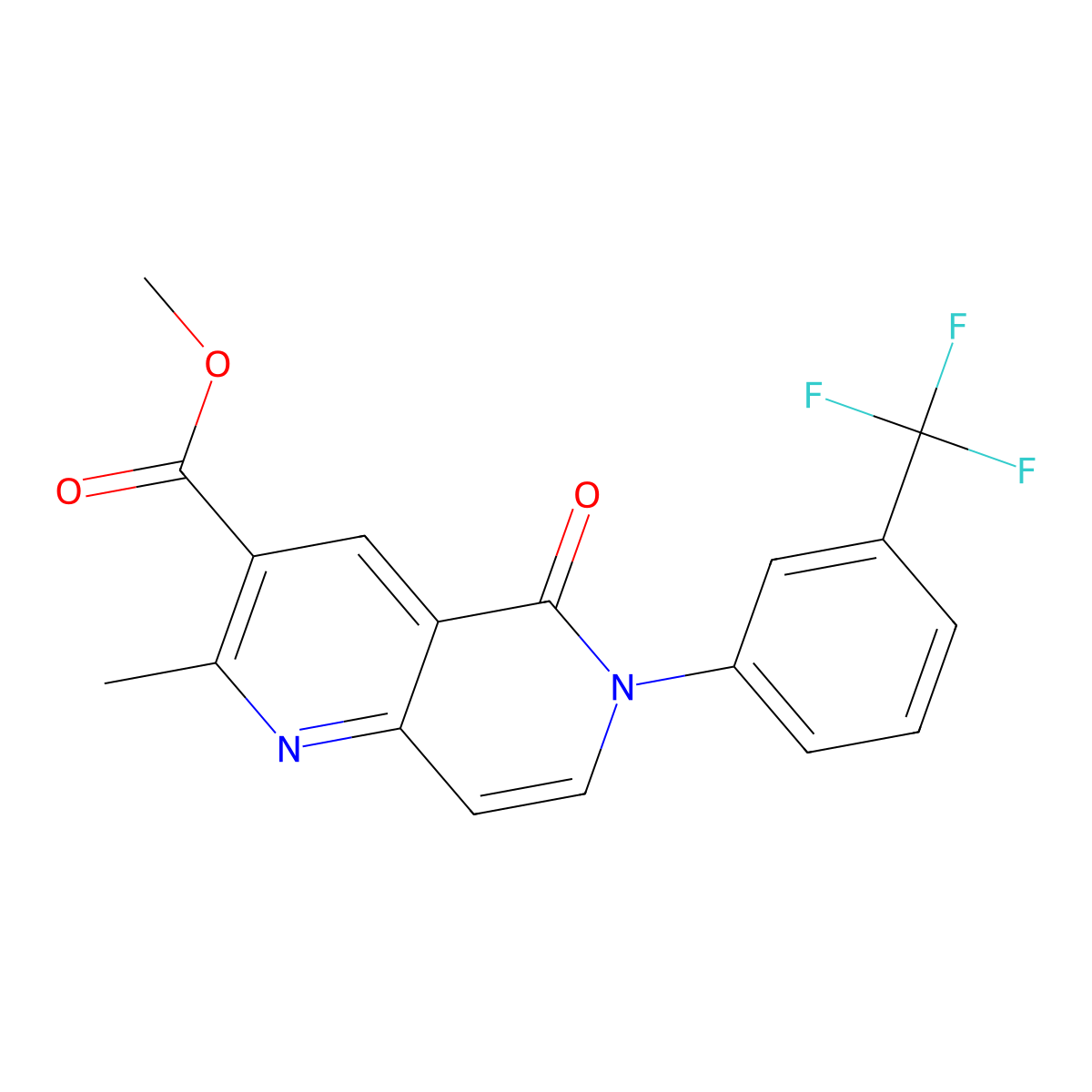 Methyl 2-methyl-5-oxo-6-[3-(trifluoromethyl)phenyl]-5,6-dihydro-1,6-naphthyridine-3-carboxylate molecular structure, CAS 1010890-76-2