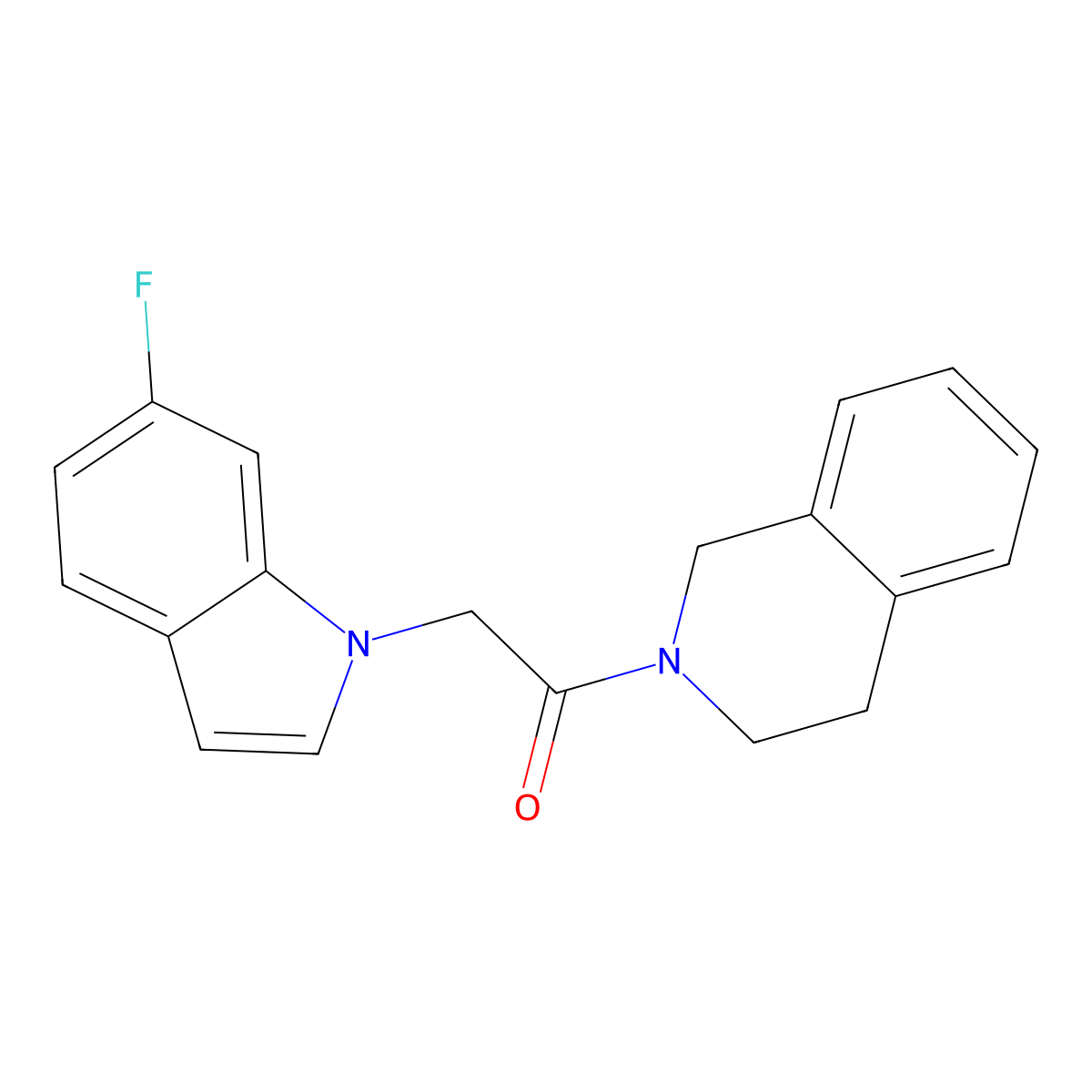 1-(3,4-dihydroisoquinolin-2(1H)-yl)-2-(6-fluoro-1H-indol-1-yl)ethanone molecular structure, CAS 1010890-78-4