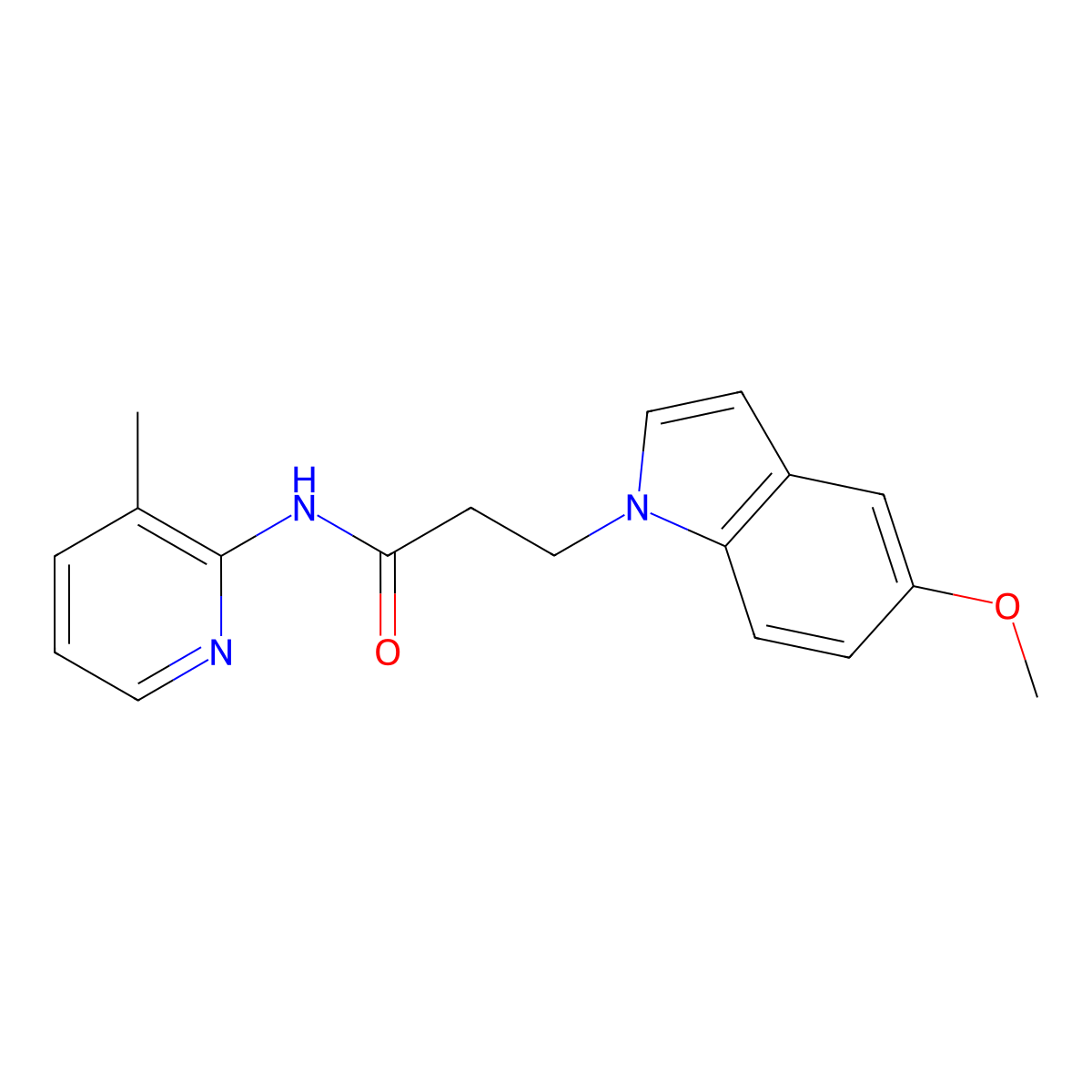 3-(5-methoxy-1H-indol-1-yl)-N-(3-methylpyridin-2-yl)propanamide molecular structure, CAS 1010890-84-2